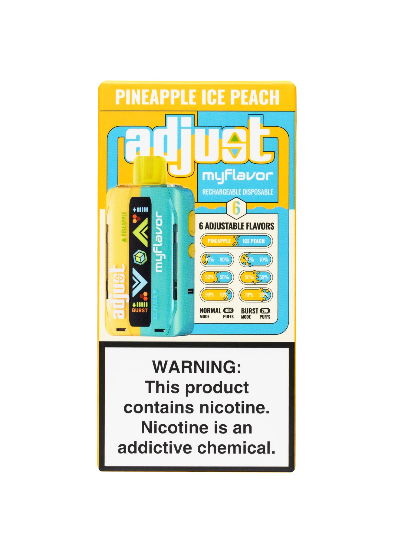 Adjust MyFlavor 40K Pineapple Ice Peach | GetPop Adjust MyFlavor 40K Pineapple Ice Peach | GetPop