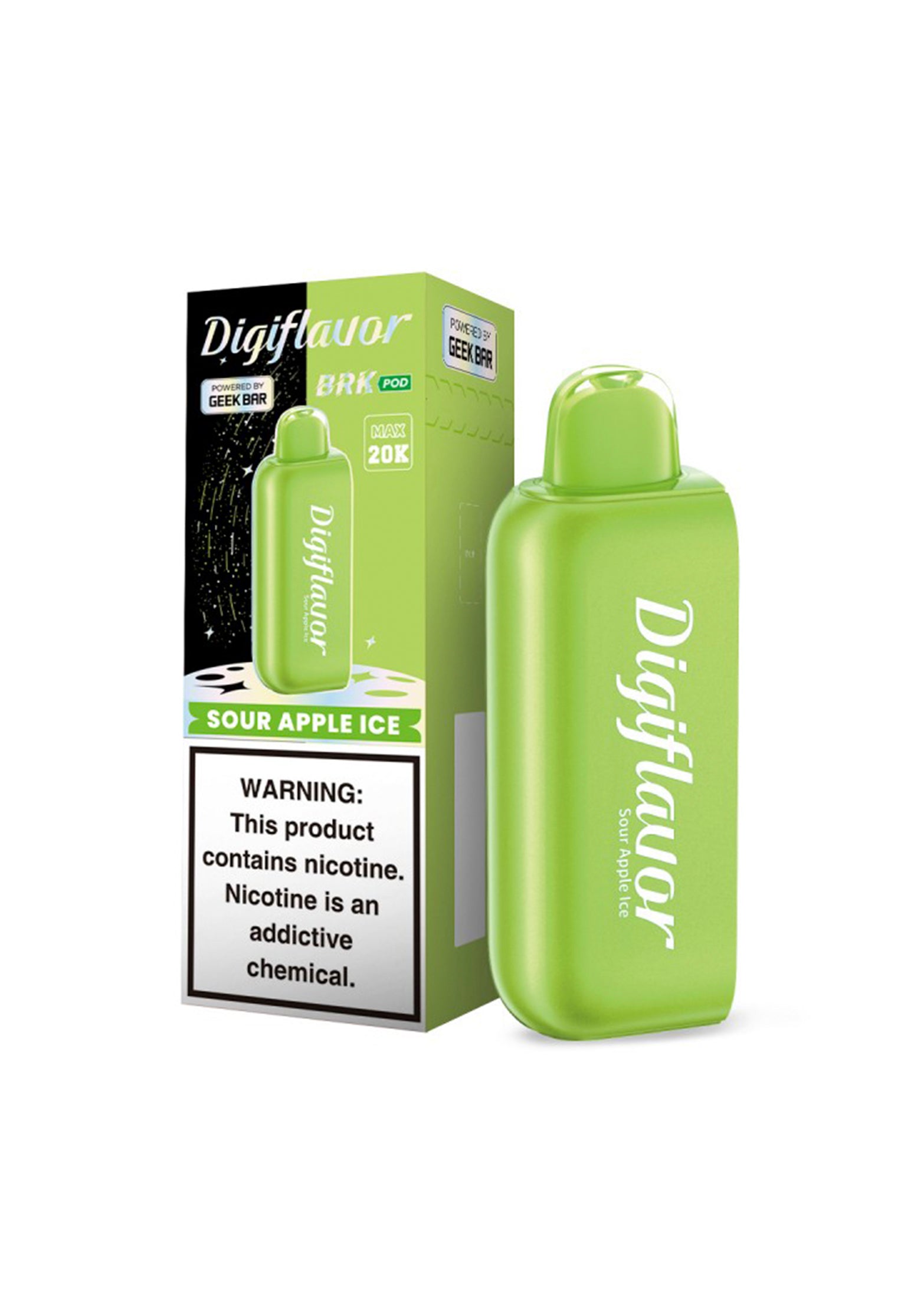 DigiFlavor BRK 20K Flavor Pod Sour Apple Ice | GetPop DigiFlavor BRK 20K Flavor Pod Sour Apple Ice | GetPop