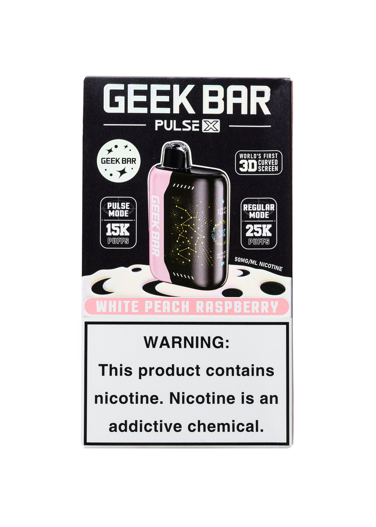 Geek Bar Pulse X 25K White Peach Raspberry | GetPop Geek Bar Pulse X 25K White Peach Raspberry | GetPop
