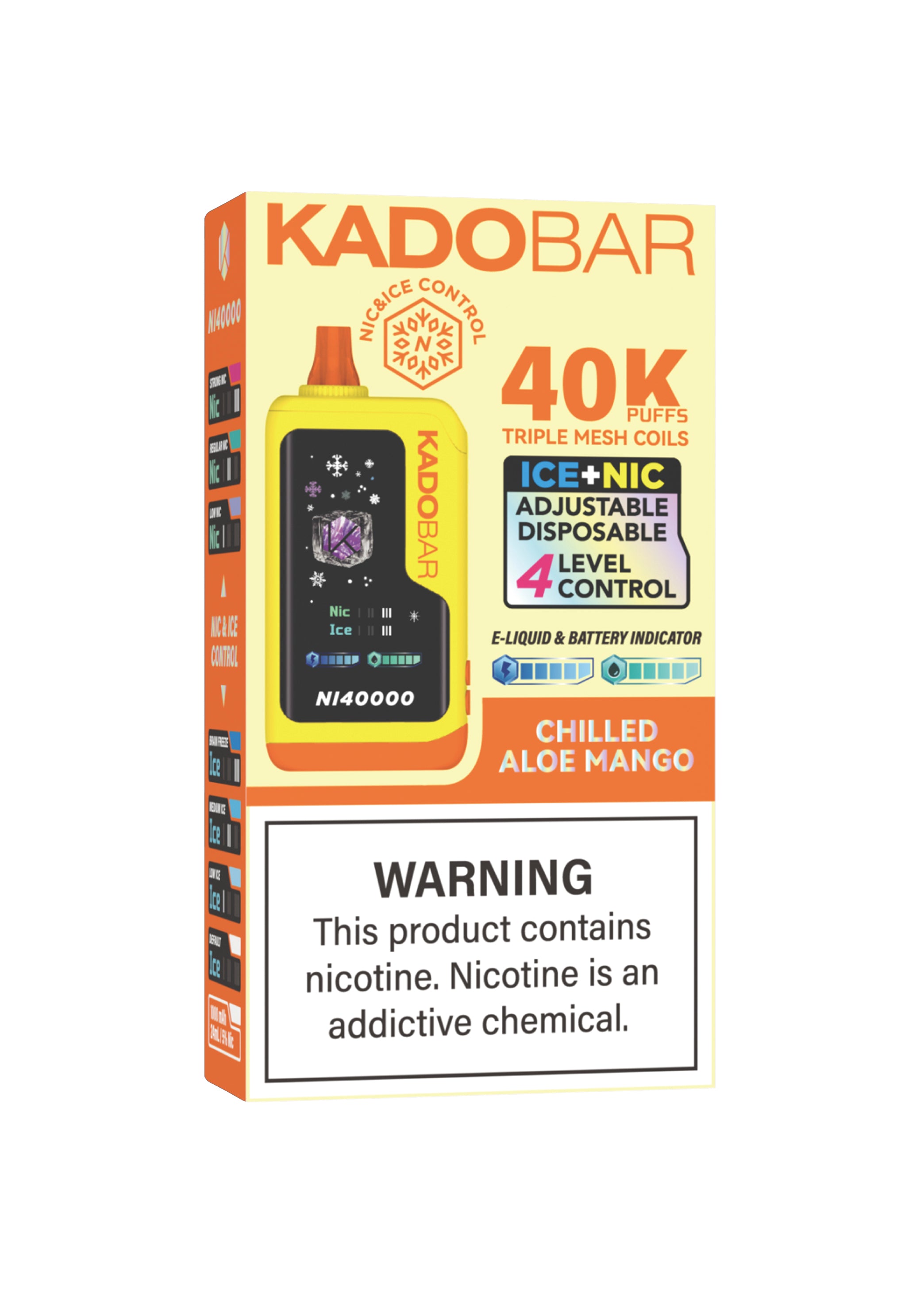 Kado Bar NI40K Ice-Nic Control Chilled Aloe Mango | GetPop Kado Bar NI40K Ice-Nic Control Chilled Aloe Mango | GetPop