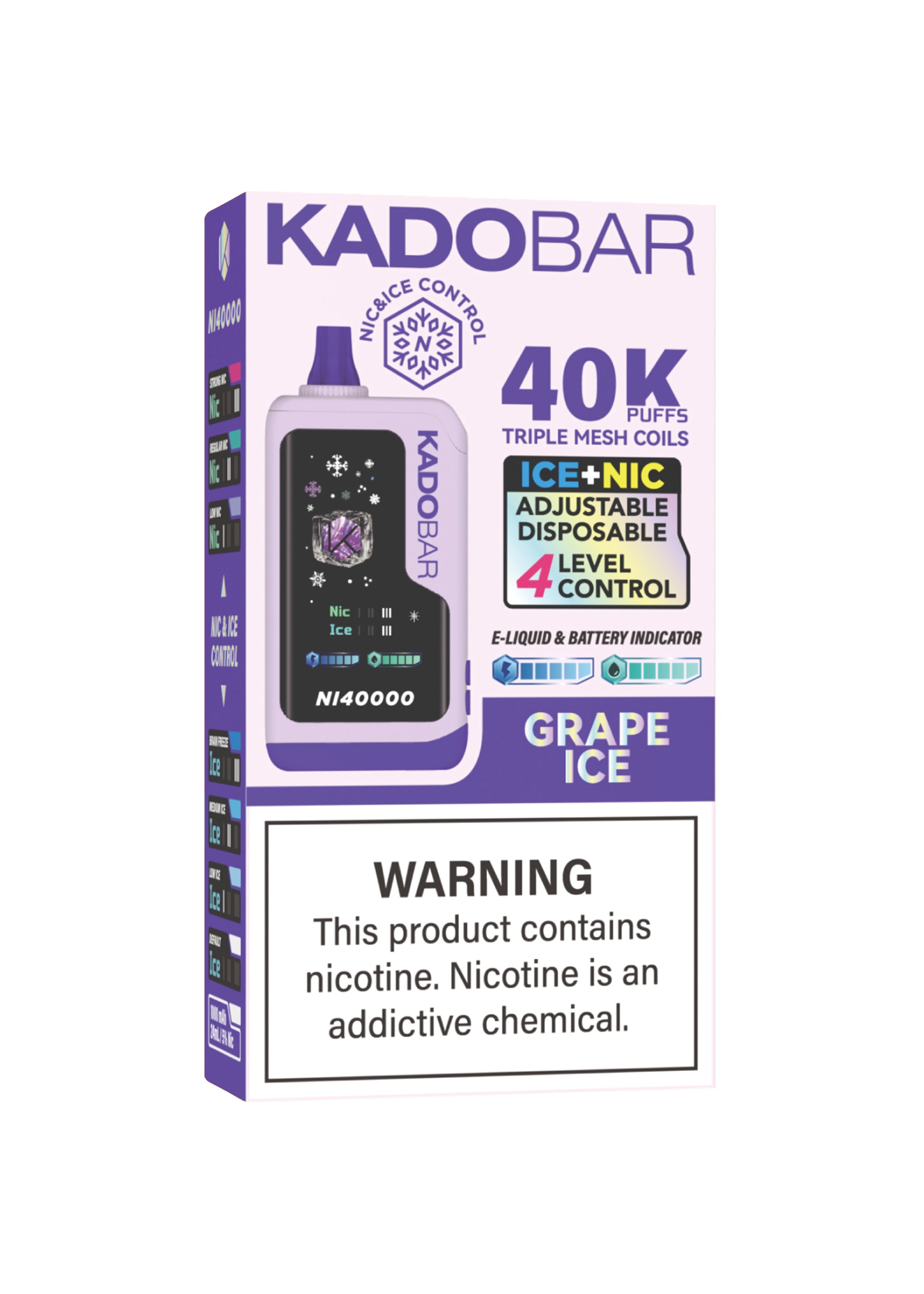 Kado Bar NI40K Ice-Nic Control Grape Ice | GetPop Kado Bar NI40K Ice-Nic Control Grape Ice | GetPop