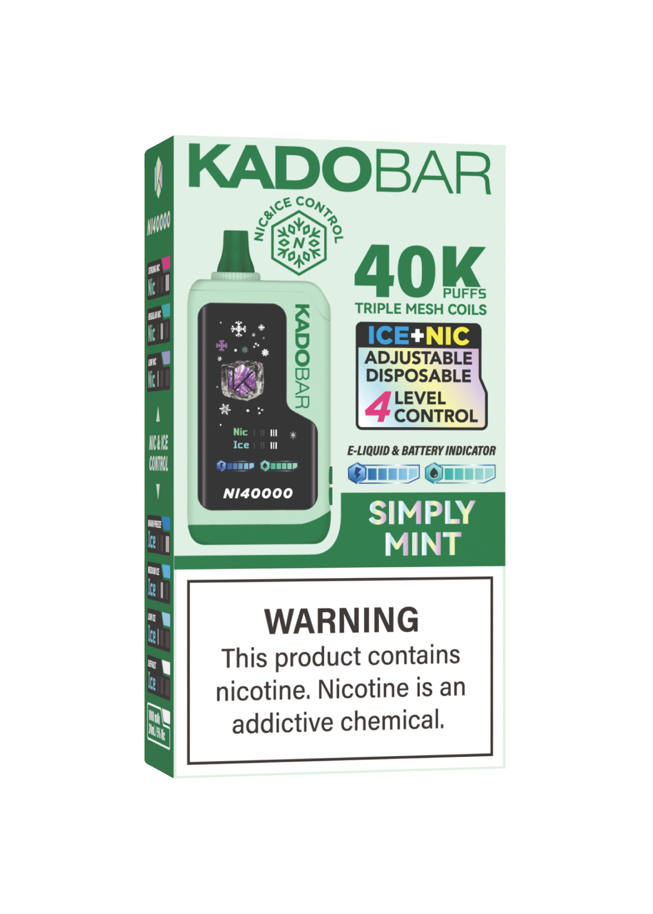 Kado Bar NI40K Ice-Nic Control Simply Mint | GetPop Kado Bar NI40K Ice-Nic Control Simply Mint | GetPop