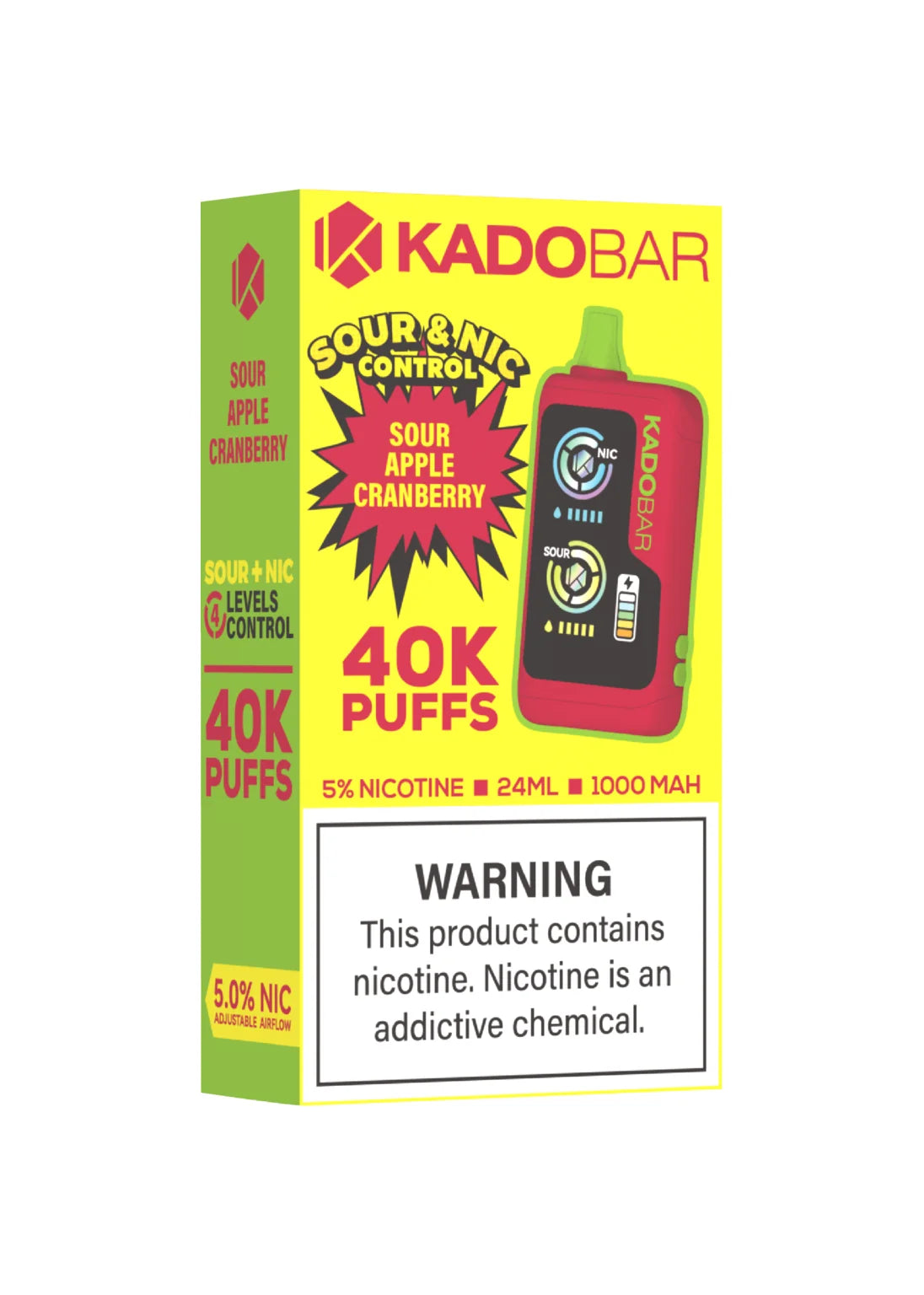 Kado Bar NI40K Sour-Nic Control Sour Apple Cranberry | GetPop Kado Bar NI40K Sour-Nic Control Sour Apple Cranberry | GetPop