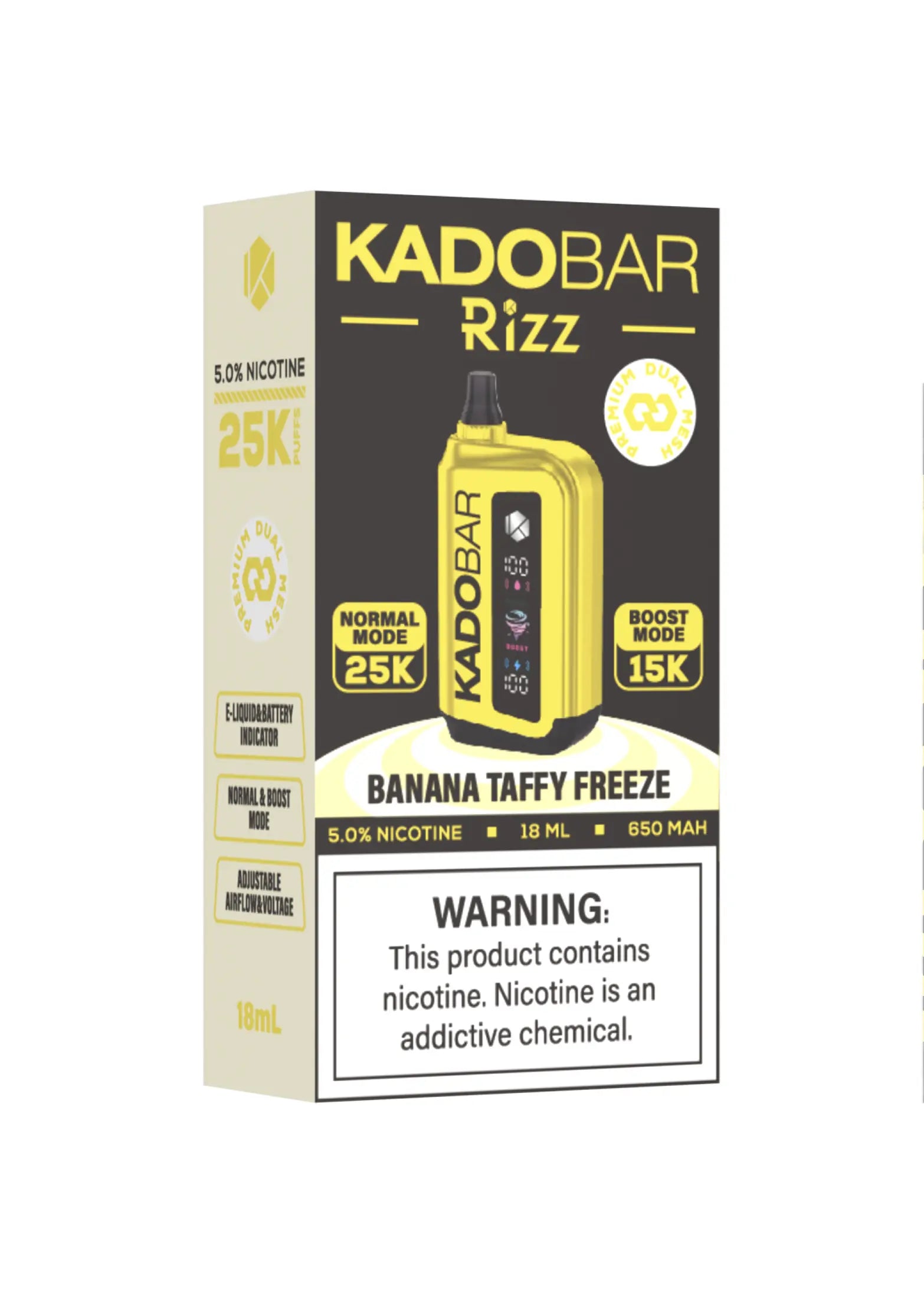 Kado Bar Rizz 25K Banana Taffy Freeze | GetPop Kado Bar Rizz 25K Banana Taffy Freeze | GetPop