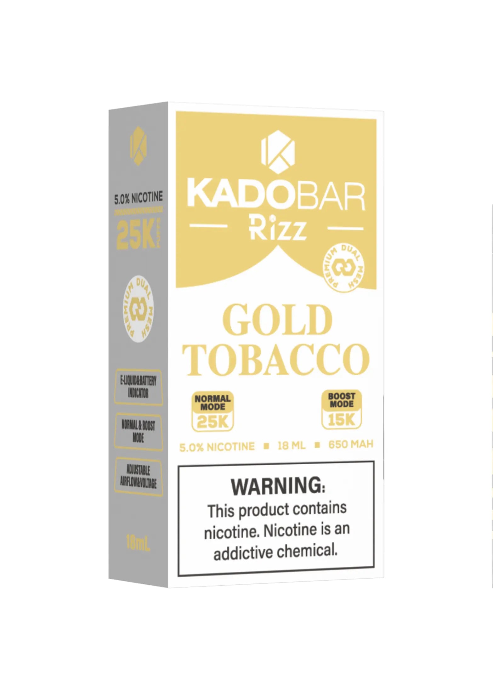 Kado Bar Rizz 25K Gold Tobacco | GetPop Kado Bar Rizz 25K Gold Tobacco | GetPop