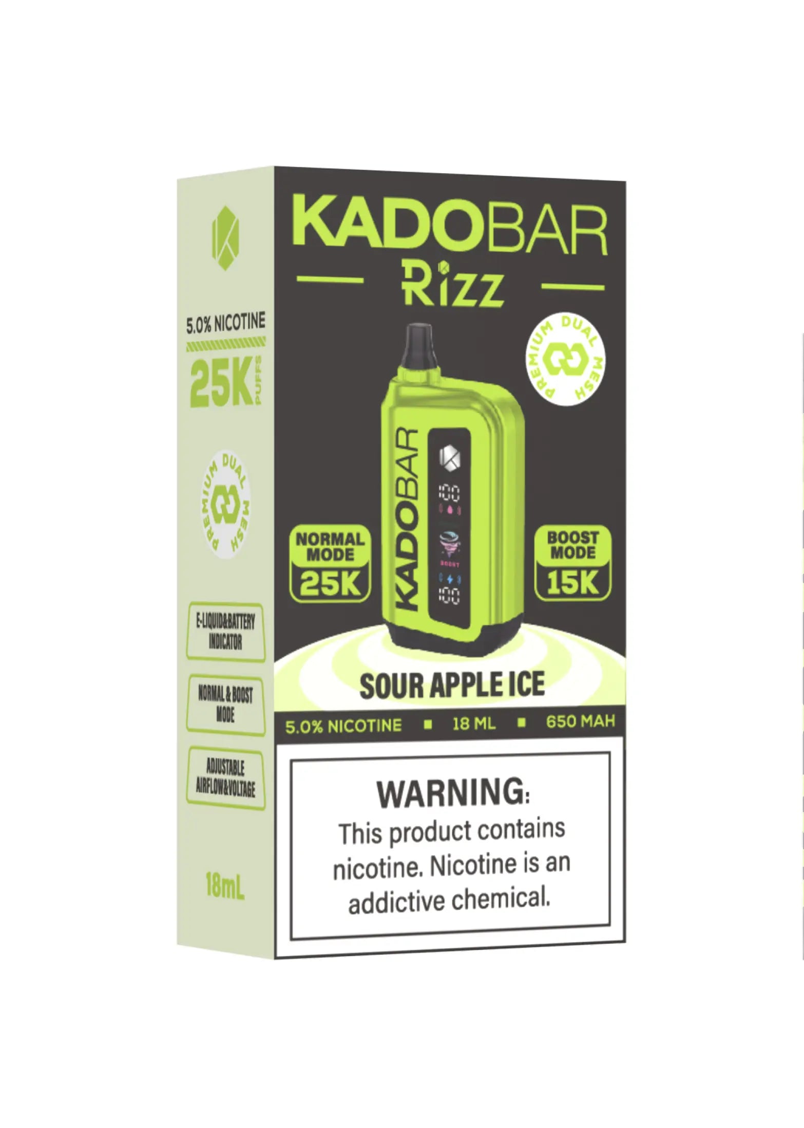 Kado Bar Rizz 25K Sour Apple Ice | GetPop Kado Bar Rizz 25K Sour Apple Ice | GetPop