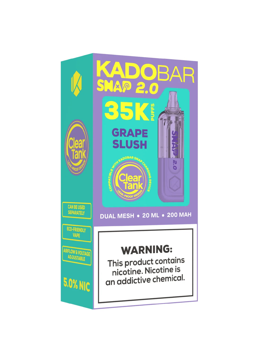 Kado Bar Snap 2.0 35K Pod Grape Slush | GetPop Kado Bar Snap 2.0 35K Pod Grape Slush | GetPop