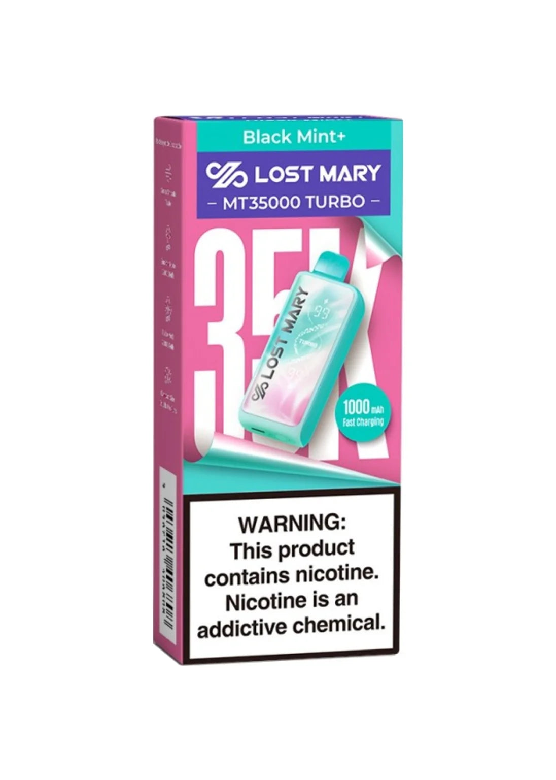 Lost Mary MT35000 Turbo Black Mint Plus | GetPop Lost Mary MT35000 Turbo Black Mint Plus | GetPop