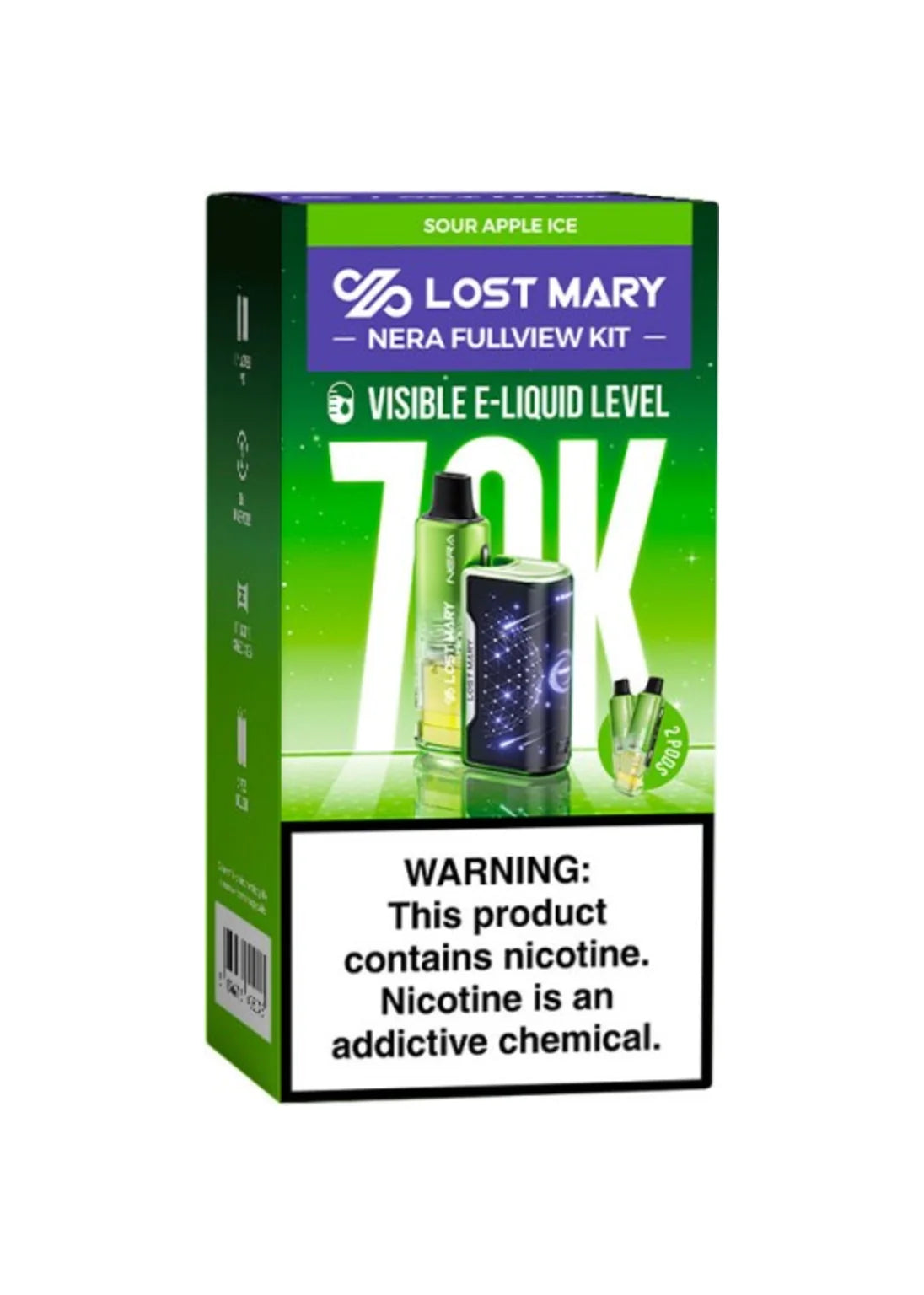 Lost Mary Nera Fullview 70K Kit Sour Apple Ice | GetPop Lost Mary Nera Fullview 70K Kit Sour Apple Ice | GetPop