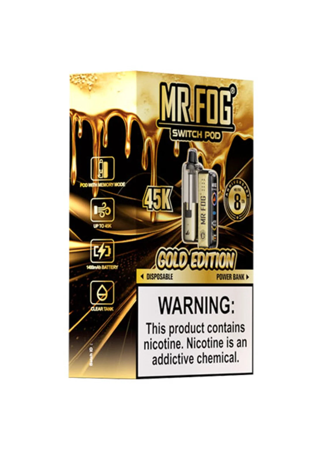 Mr Fog Switch Pod 45K Kit Gold Edition | GetPop Mr Fog Switch Pod 45K Kit Gold Edition | GetPop