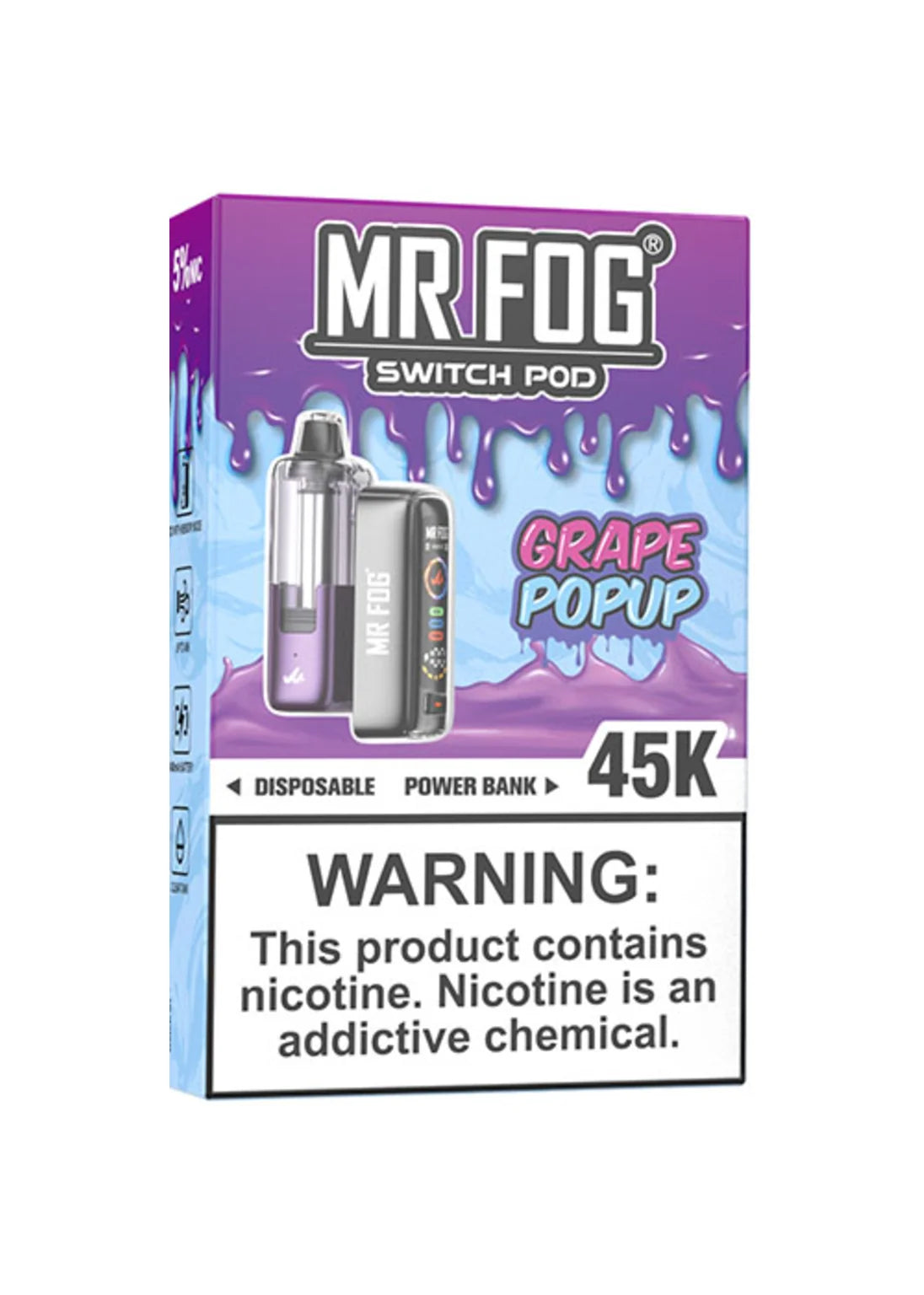 Mr Fog Switch Pod 45K Kit Grape Popup | GetPop Mr Fog Switch Pod 45K Kit Grape Popup | GetPop
