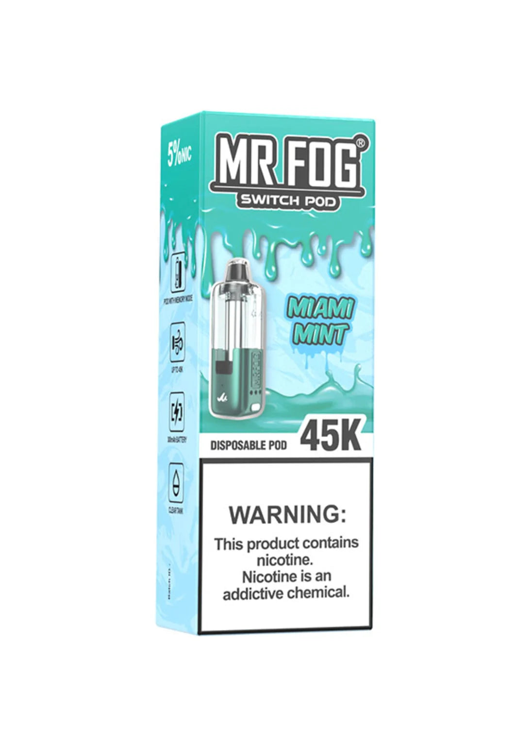 Mr Fog Switch Pod 45K Pod Miami Mint | GetPop Mr Fog Switch Pod 45K Pod Miami Mint | GetPop