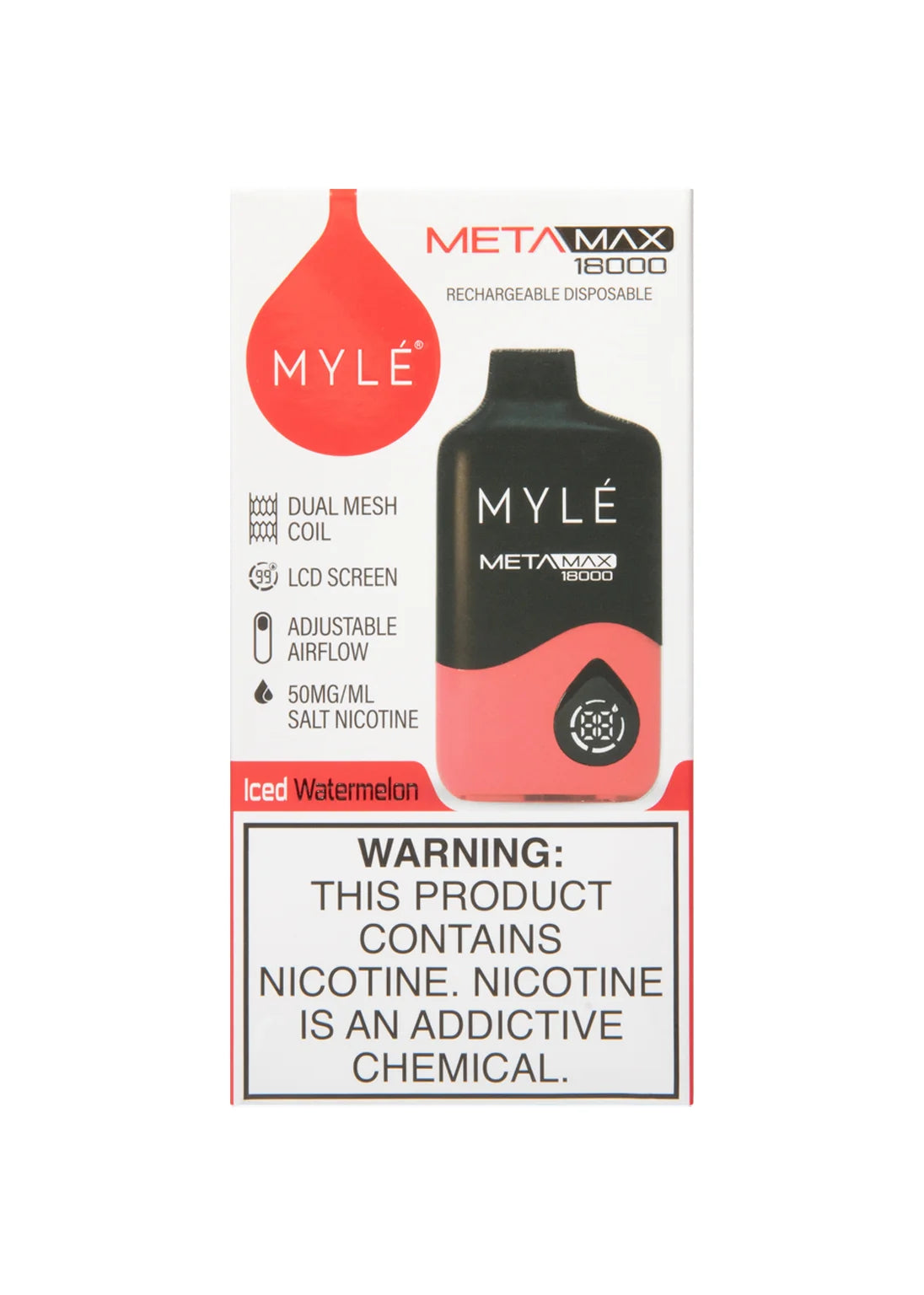 MYLE Meta Max 18K Iced Watermelon | GetPop MYLE Meta Max 18K Iced Watermelon | GetPop