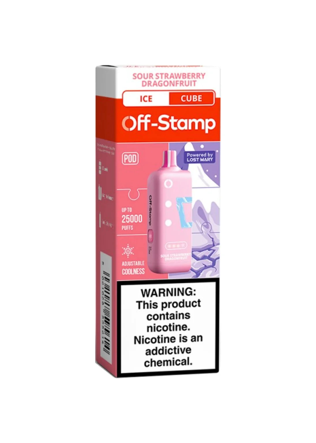 Off-Stamp Ice Cube Pod Sour Strawberry Dragonfruit | GetPop Off-Stamp Ice Cube Pod Sour Strawberry Dragonfruit | GetPop