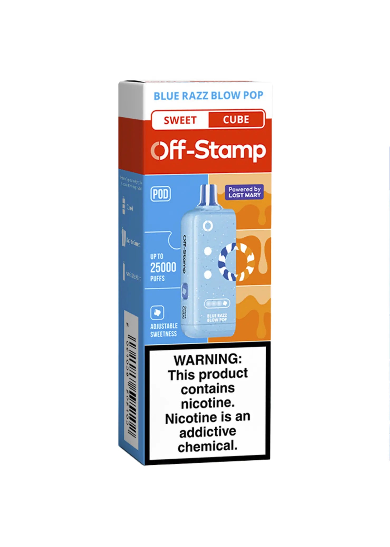 Off-Stamp Sweet Cube Pod Blue Razz Blow Pop | GetPop Off-Stamp Sweet Cube Pod Blue Razz Blow Pop | GetPop