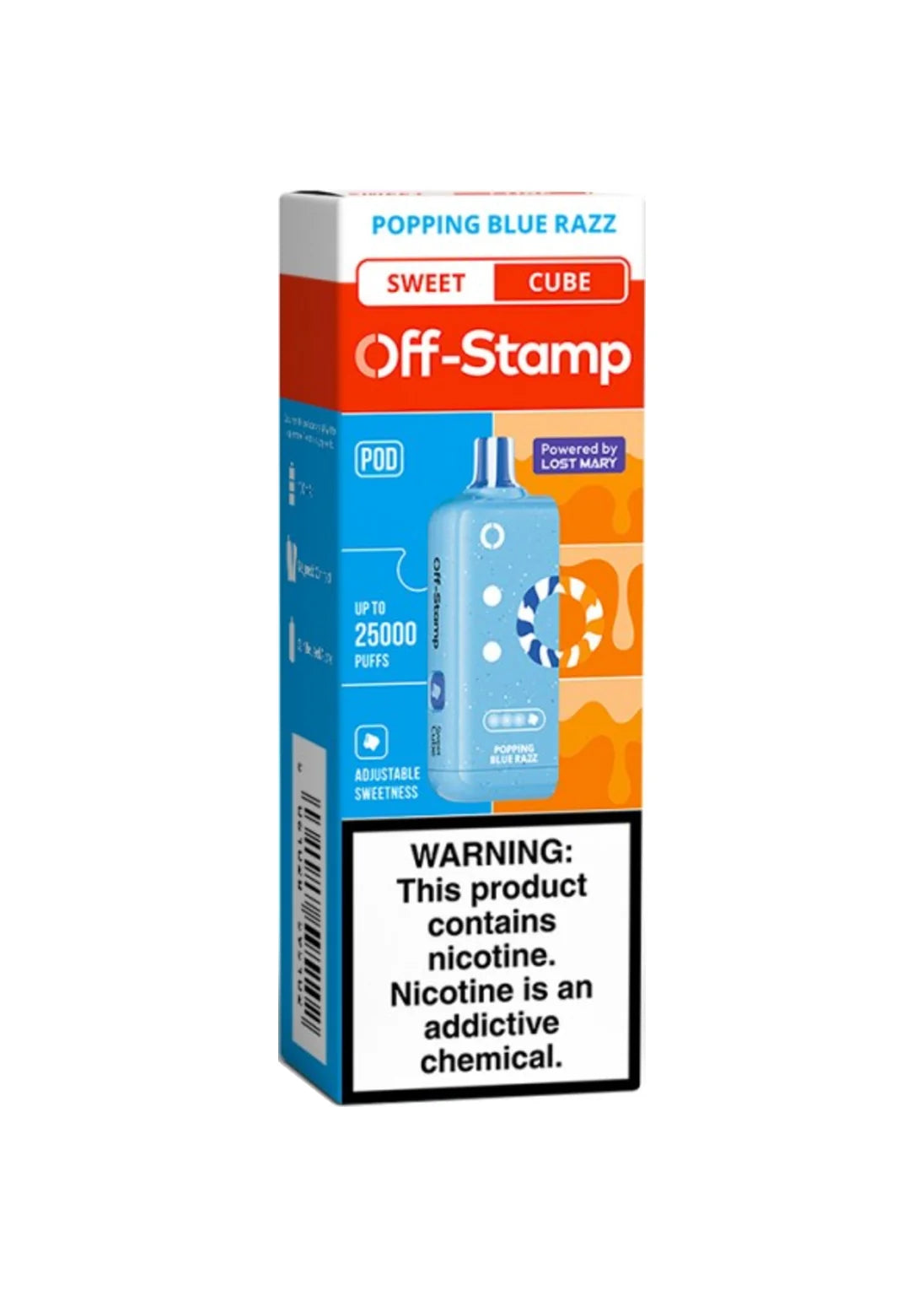 Off-Stamp Sweet Cube Pod Popping Blue Razz | GetPop Off-Stamp Sweet Cube Pod Popping Blue Razz | GetPop