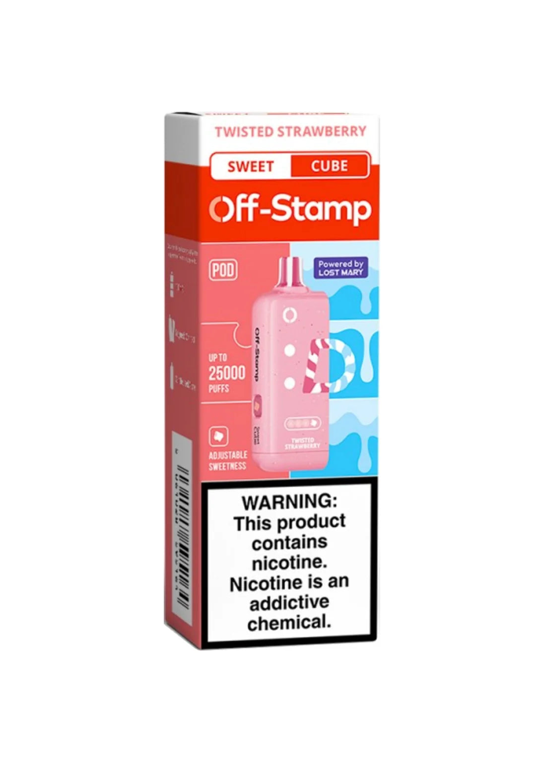 Off-Stamp Sweet Cube Pod Twisted Strawberry | GetPop Off-Stamp Sweet Cube Pod Twisted Strawberry | GetPop