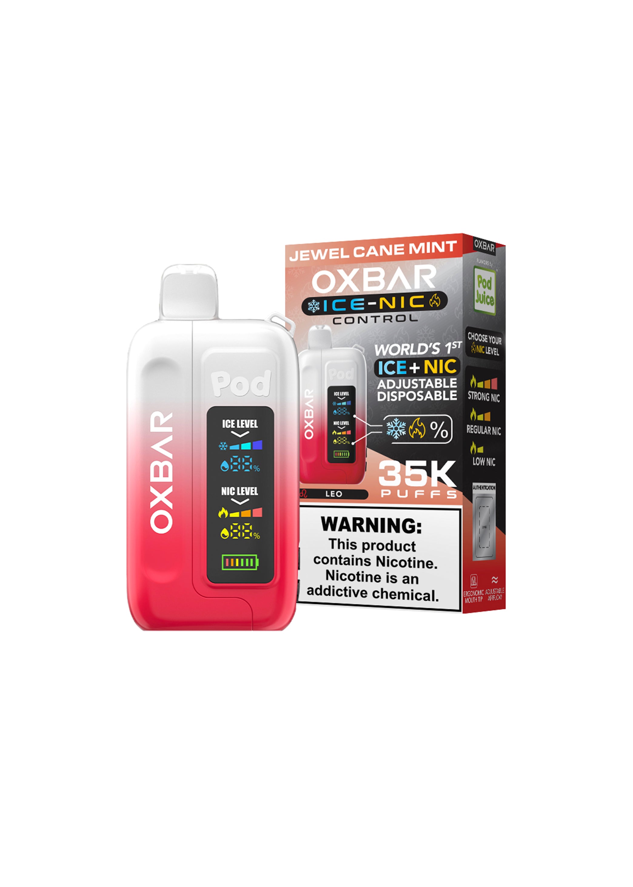 Oxbar x Pod Juice Ice-Nic Control 35K Jewel Cane Mint