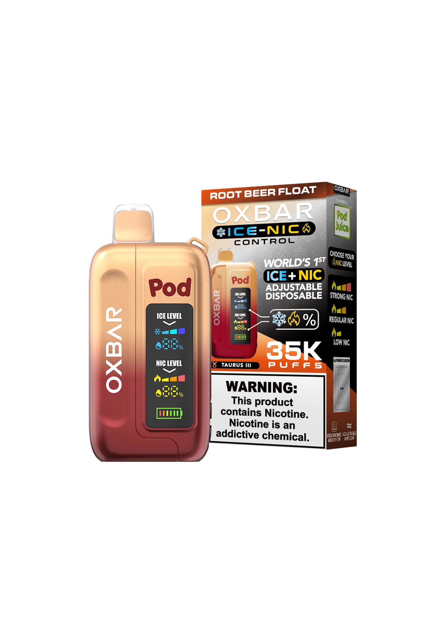 Oxbar x Pod Juice Ice-Nic Control 35K Rootbeer Float | GetPop Oxbar x Pod Juice Ice-Nic Control 35K Rootbeer Float | GetPop