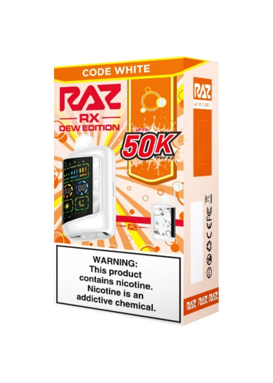 raz vape screen white RAZ RX50K Code White