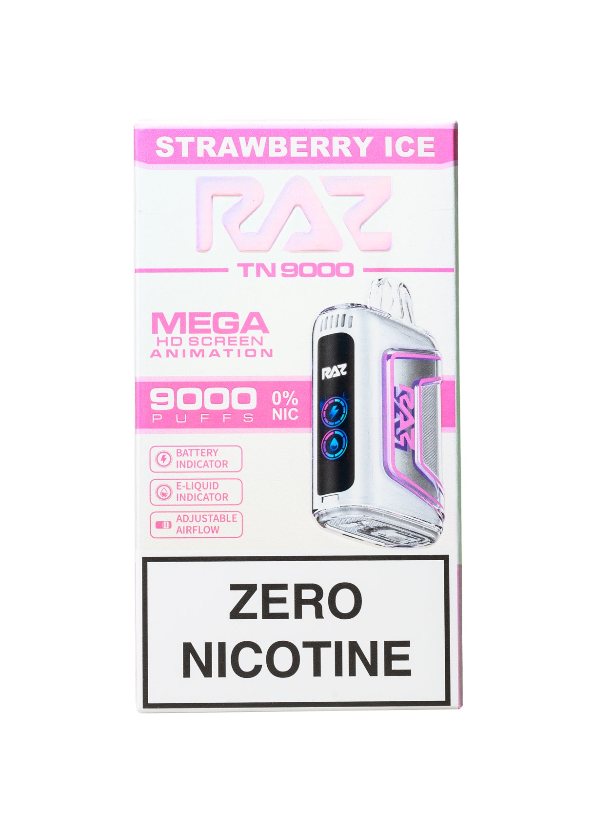 RAZ TN9000 ZERO Strawberry Ice 0% | GetPop