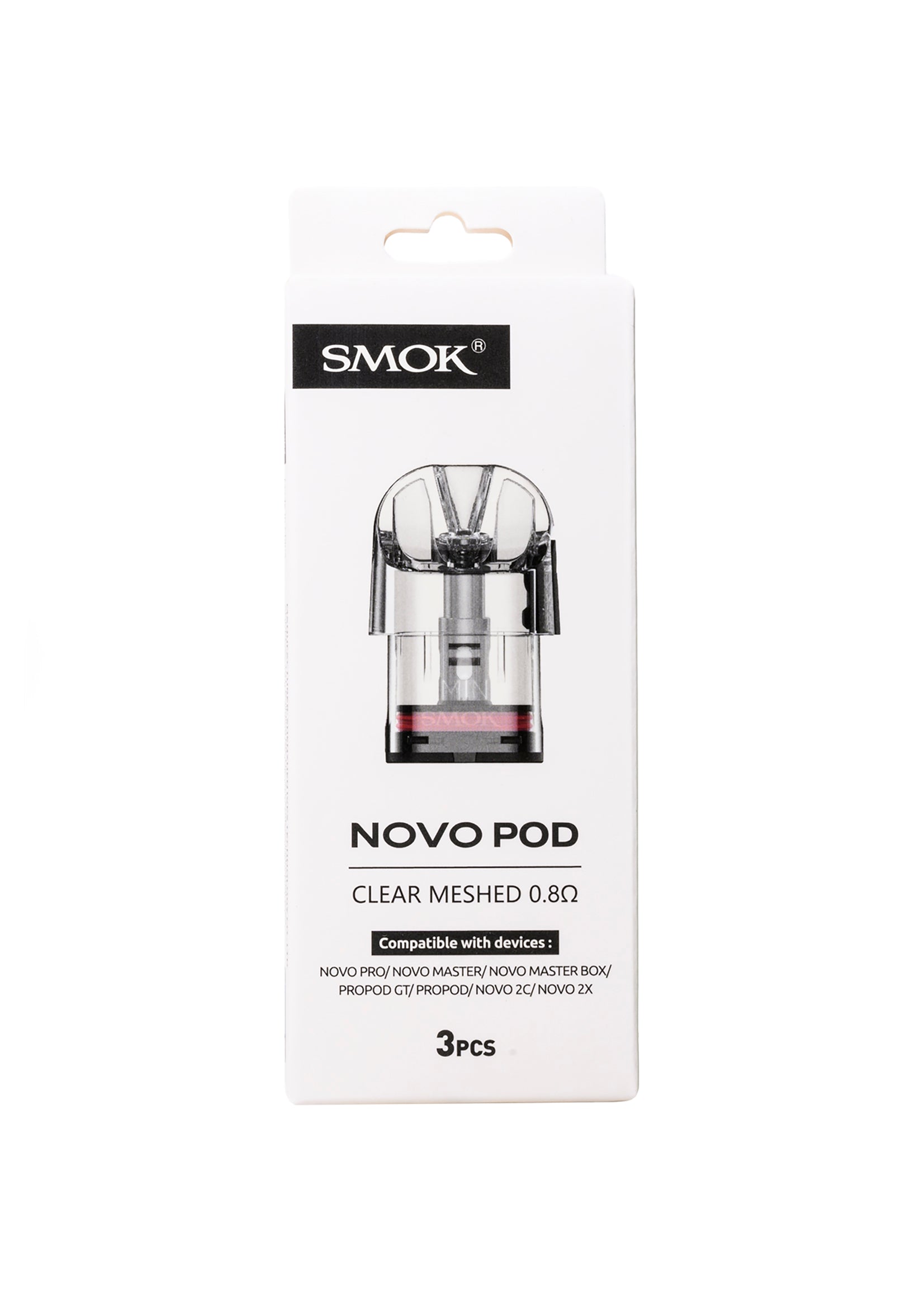 smok novo pod meshed 0.8 SMOK Novo Pods Clear Meshed (0.8 ohm, 3ml)