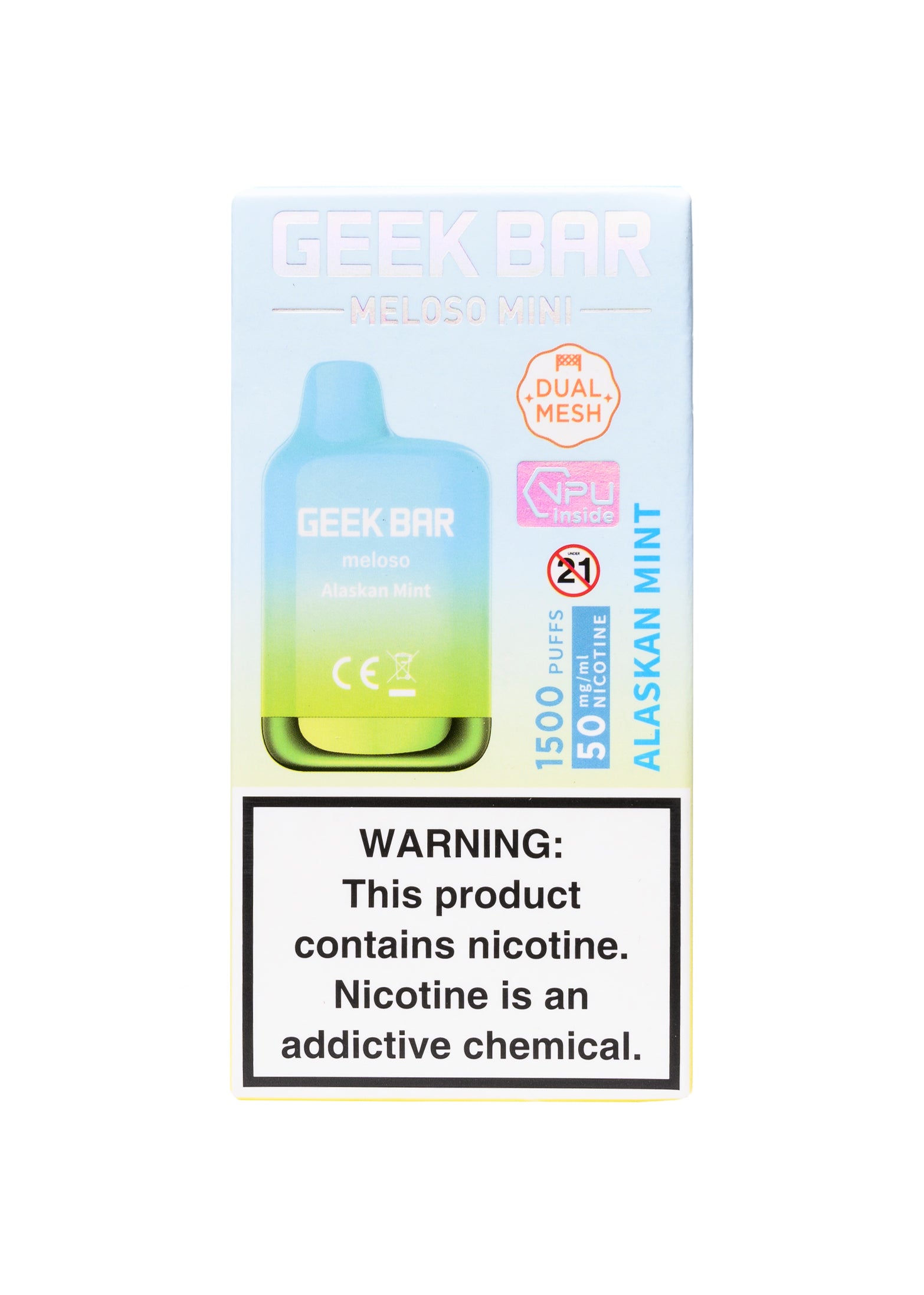 Geek Bar Meloso Mini 1500 Alaskan Mint | GetPop Geek Bar Meloso Mini 1500 Alaskan Mint | GetPop