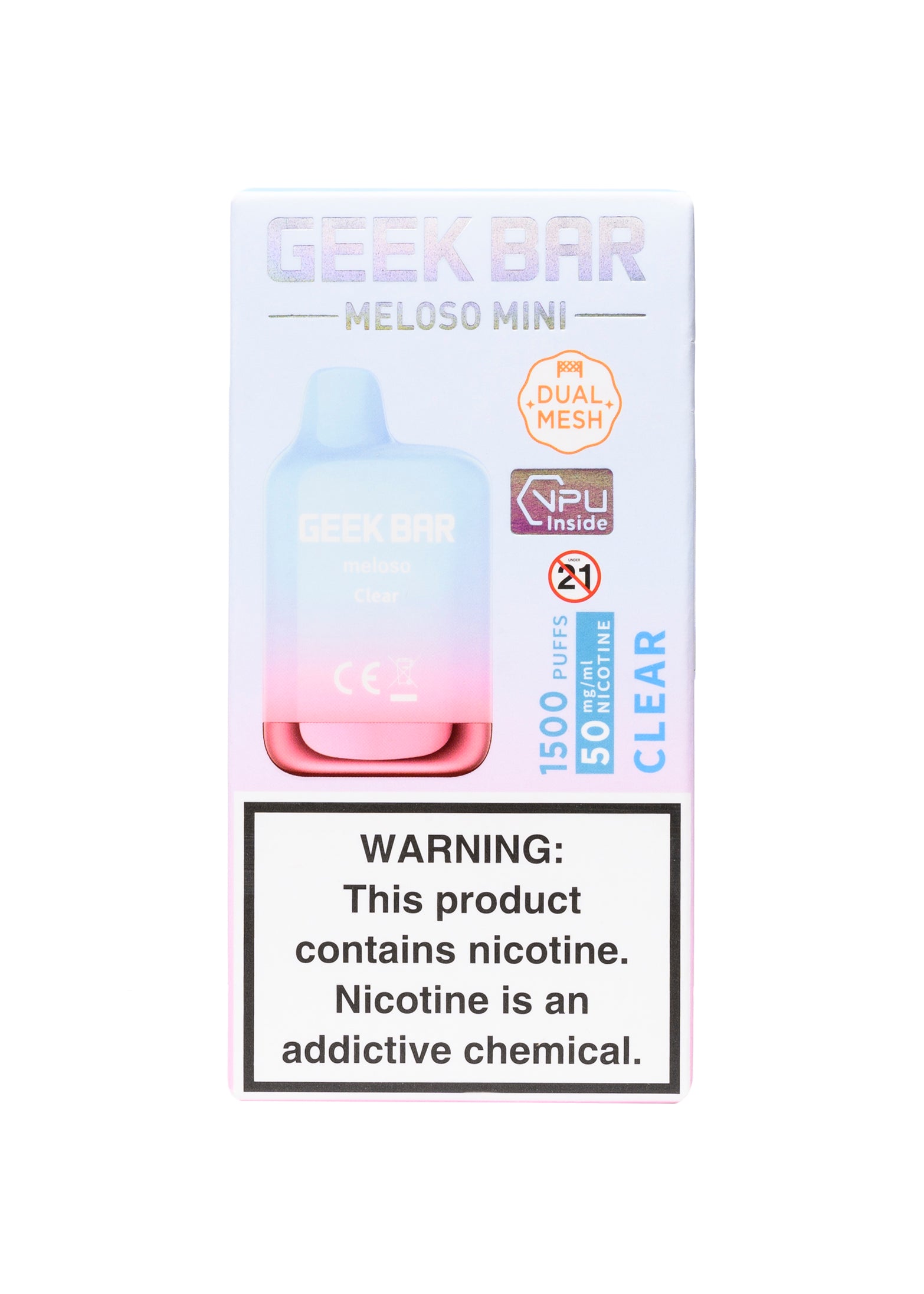 Geek Bar Meloso Mini 1500 Clear | GetPop Geek Bar Meloso Mini 1500 Clear | GetPop