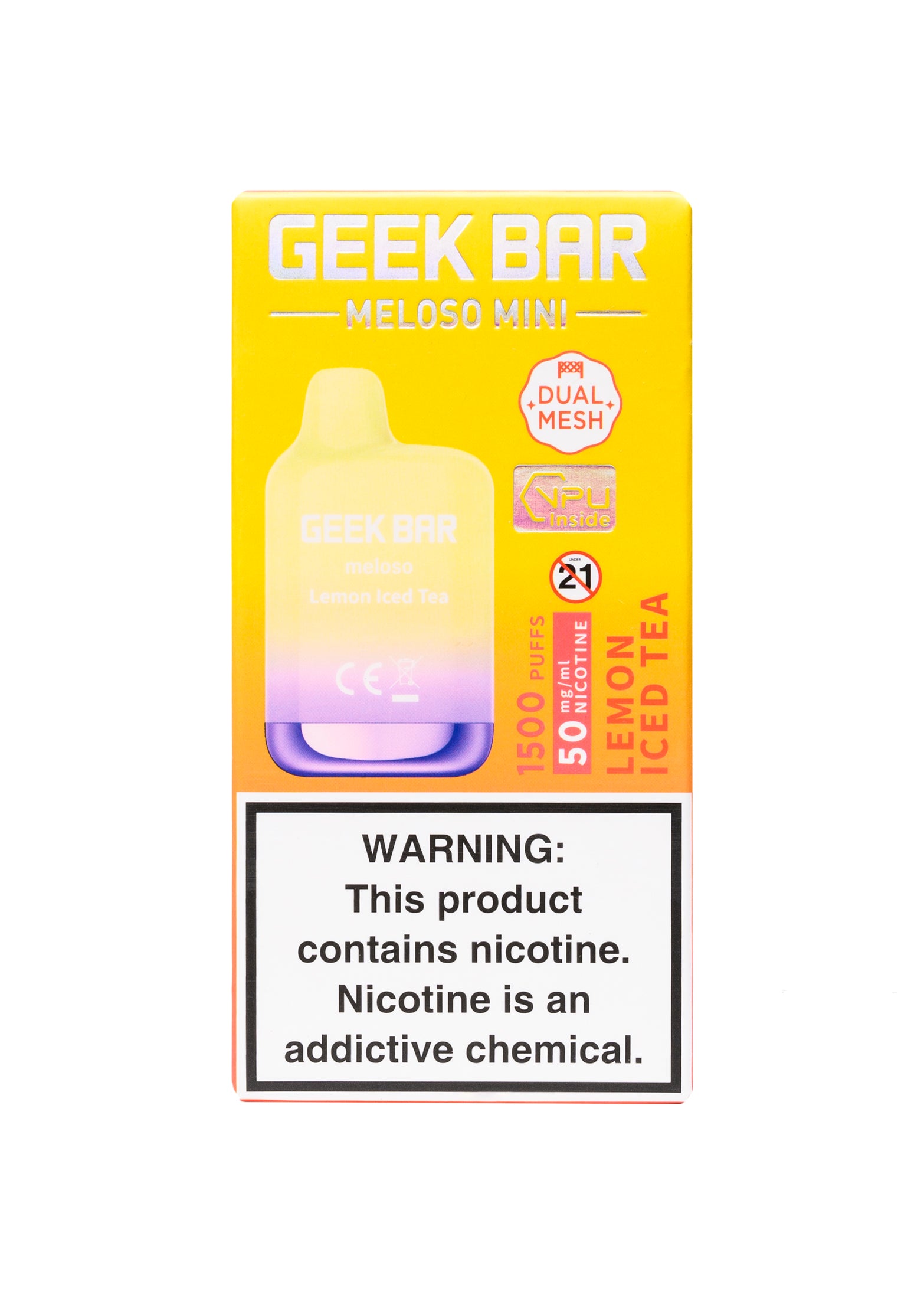 Geek Bar Meloso Mini 1500 Lemon Iced Tea | GetPop Geek Bar Meloso Mini 1500 Lemon Iced Tea | GetPop