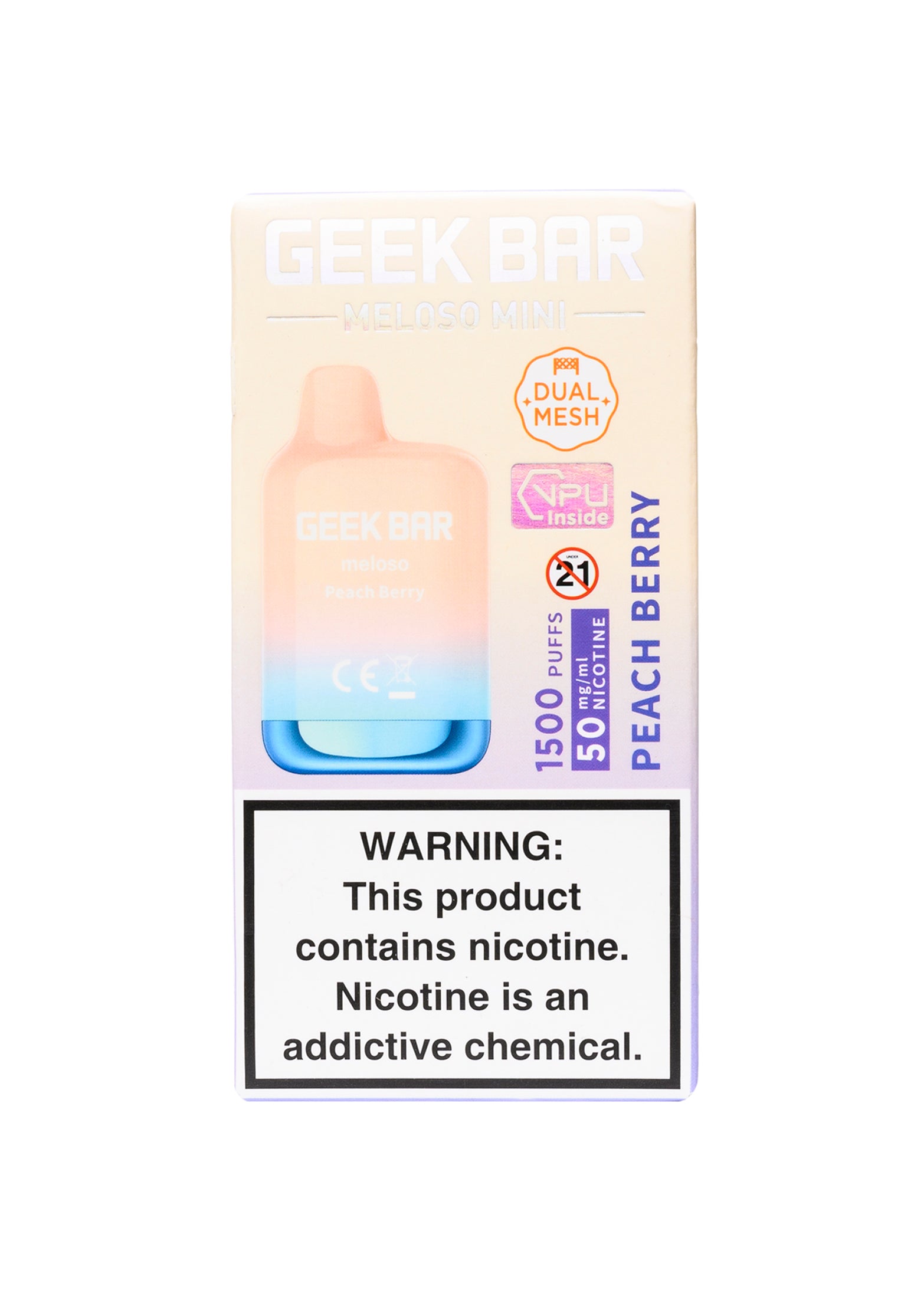 Geek Bar Meloso Mini 1500 Peach Berry | GetPop Geek Bar Meloso Mini 1500 Peach Berry | GetPop