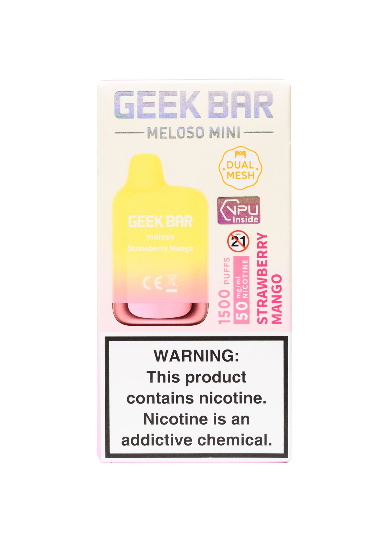 Geek Bar Meloso Mini 1500 Strawberry Mango | GetPop Geek Bar Meloso Mini 1500 Strawberry Mango | GetPop