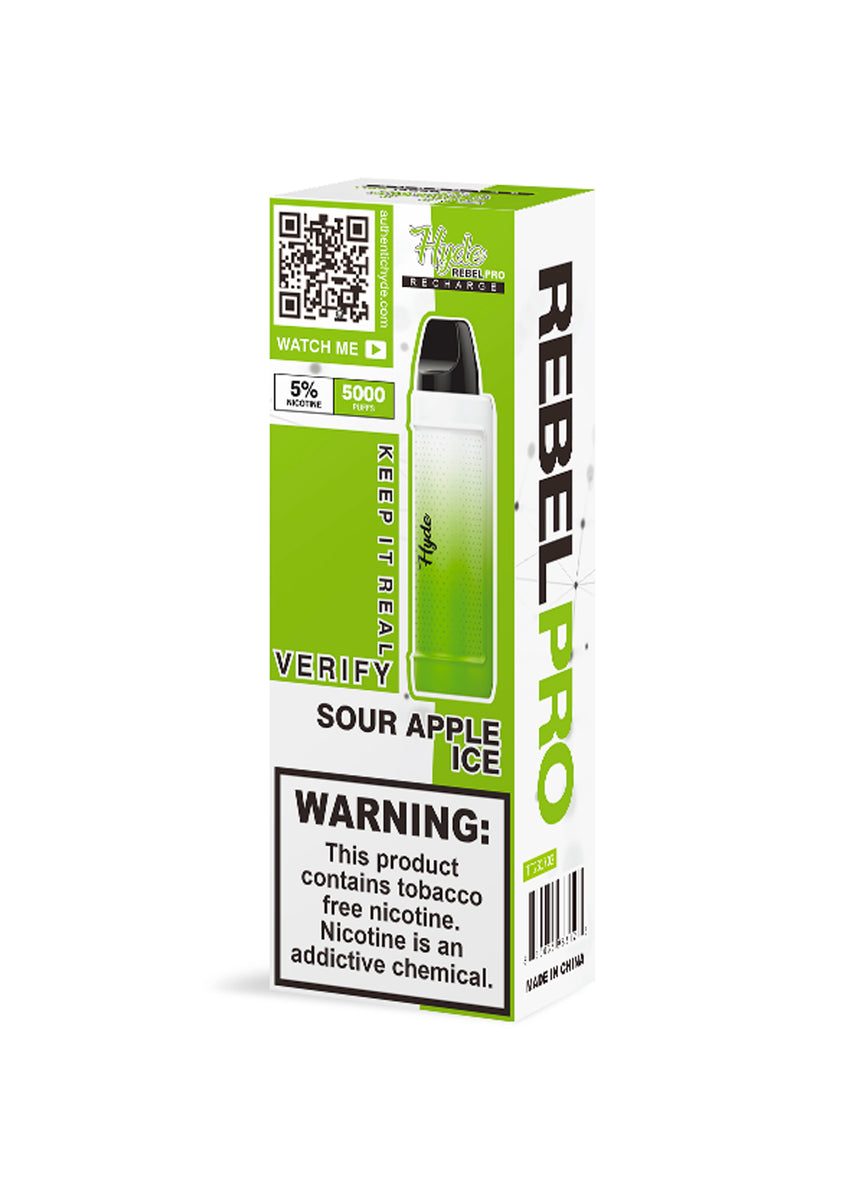 Hyde Rebel Pro Recharge – Sour Apple Ice (5000 Puffs) - LIONSDELIVER
