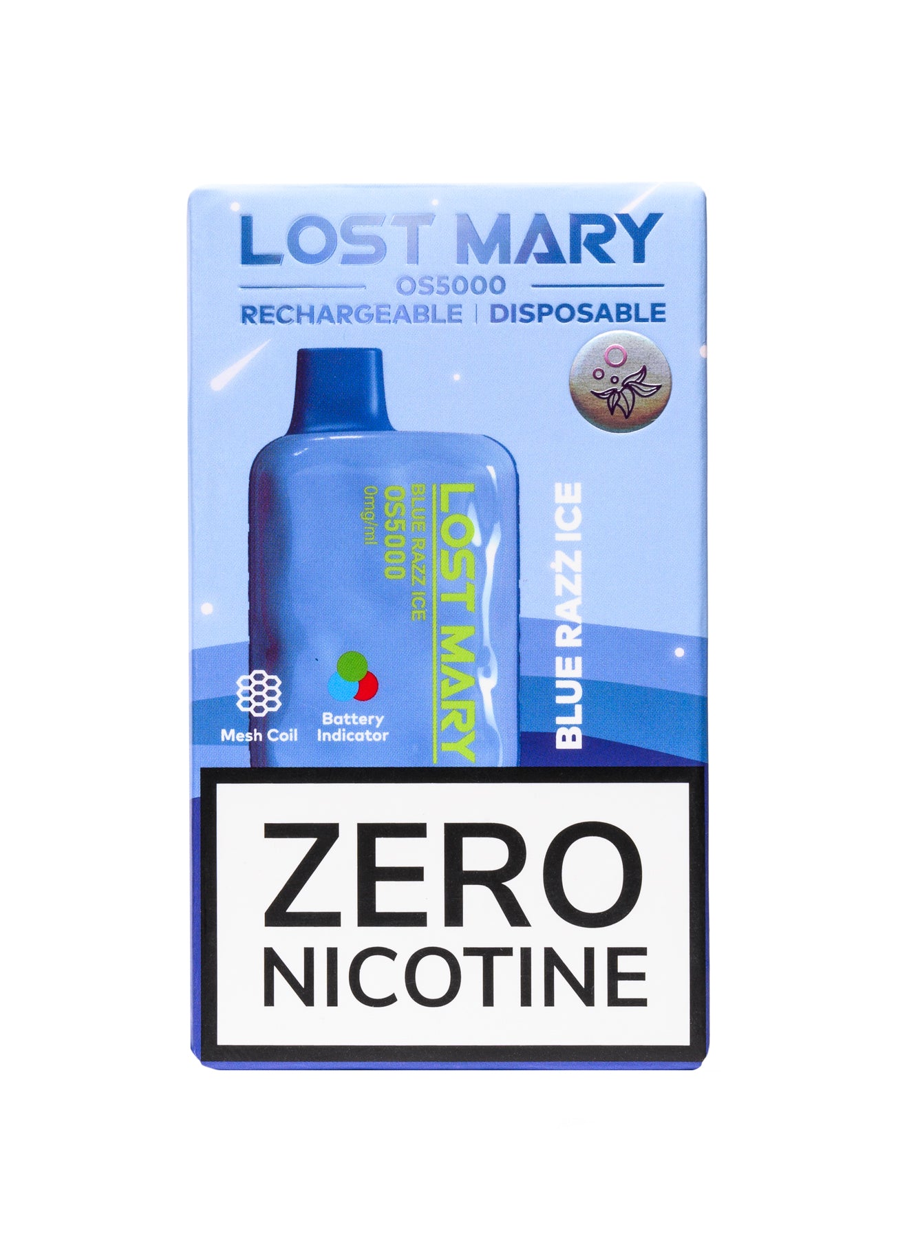 Lost Mary OS5000 ZERO Blue Razz Ice 0% | GetPop Lost Mary OS5000 ZERO Blue Razz Ice 0% | GetPop