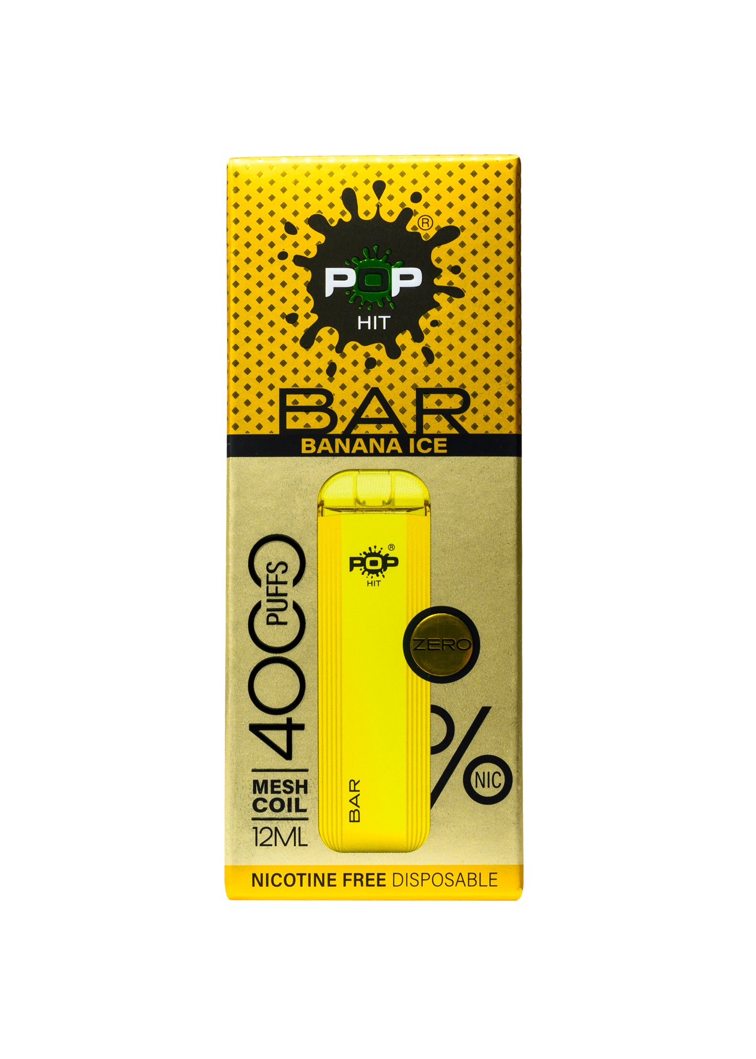 Banana Pop Bars Vape Pop HIT Bar 4000 ZERO Banana Ice 0% Banana Pop Bars Vape Pop HIT Bar 4000 ZERO Banana Ice 0%