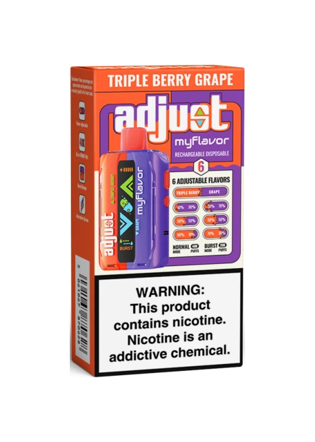 Adjust MyFlavor 40K Triple Berry Grape product packaging