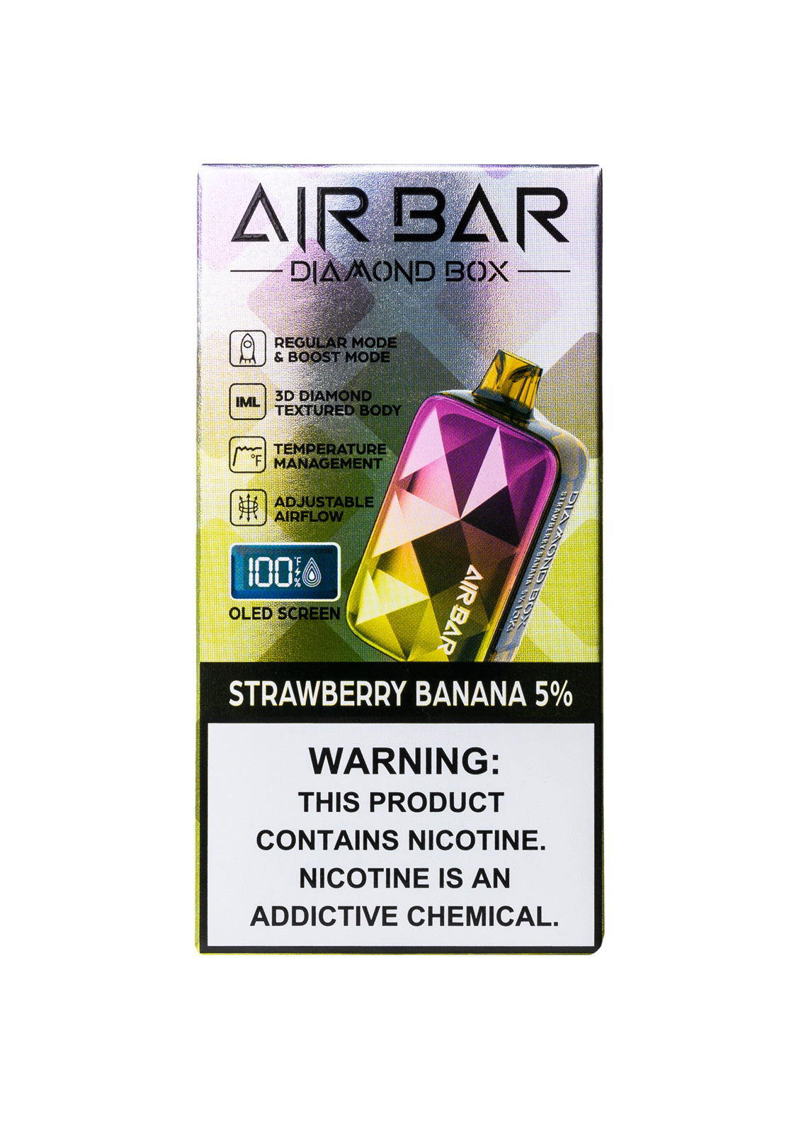 Air Bar Diamond Box 20000 Strawberry Banana | GetPop Air Bar Diamond Box 20000 Strawberry Banana | GetPop