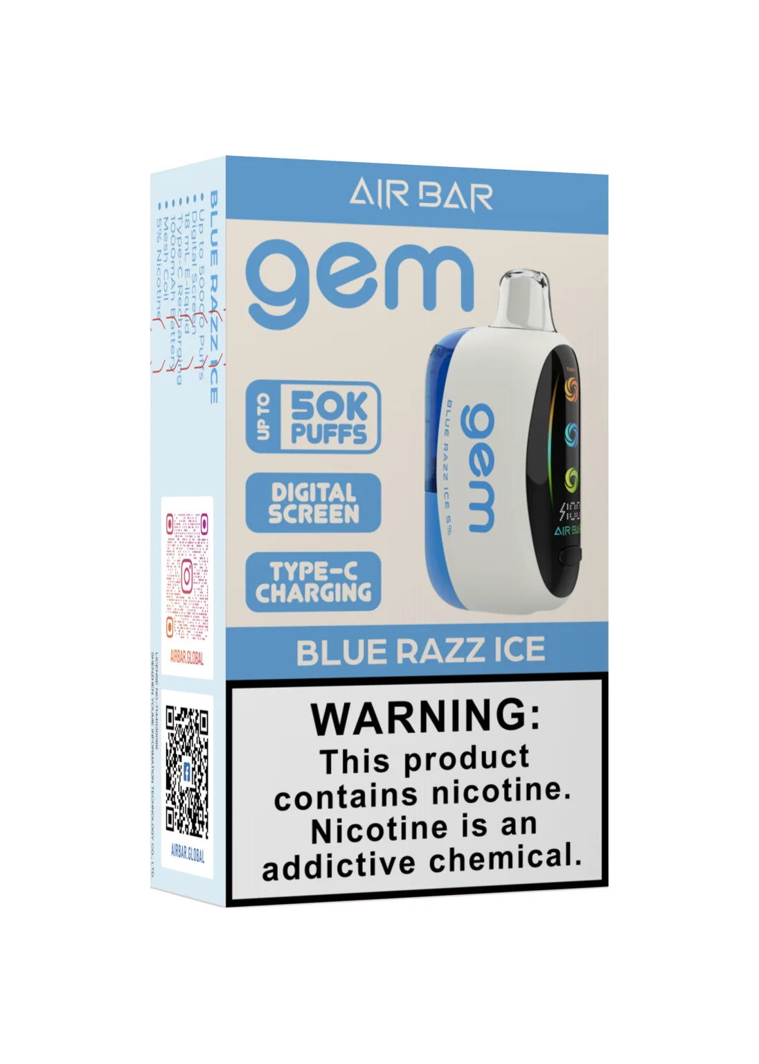 Air Bar Gem 50K Blue Razz Ice