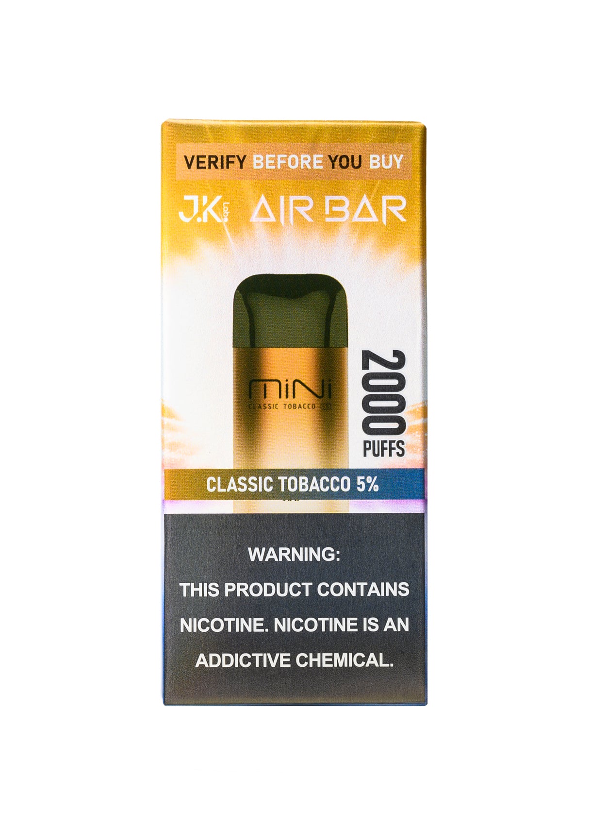 Air Bar Mini 2000 Classic Tobacco | GetPop Air Bar Mini 2000 Classic Tobacco | GetPop