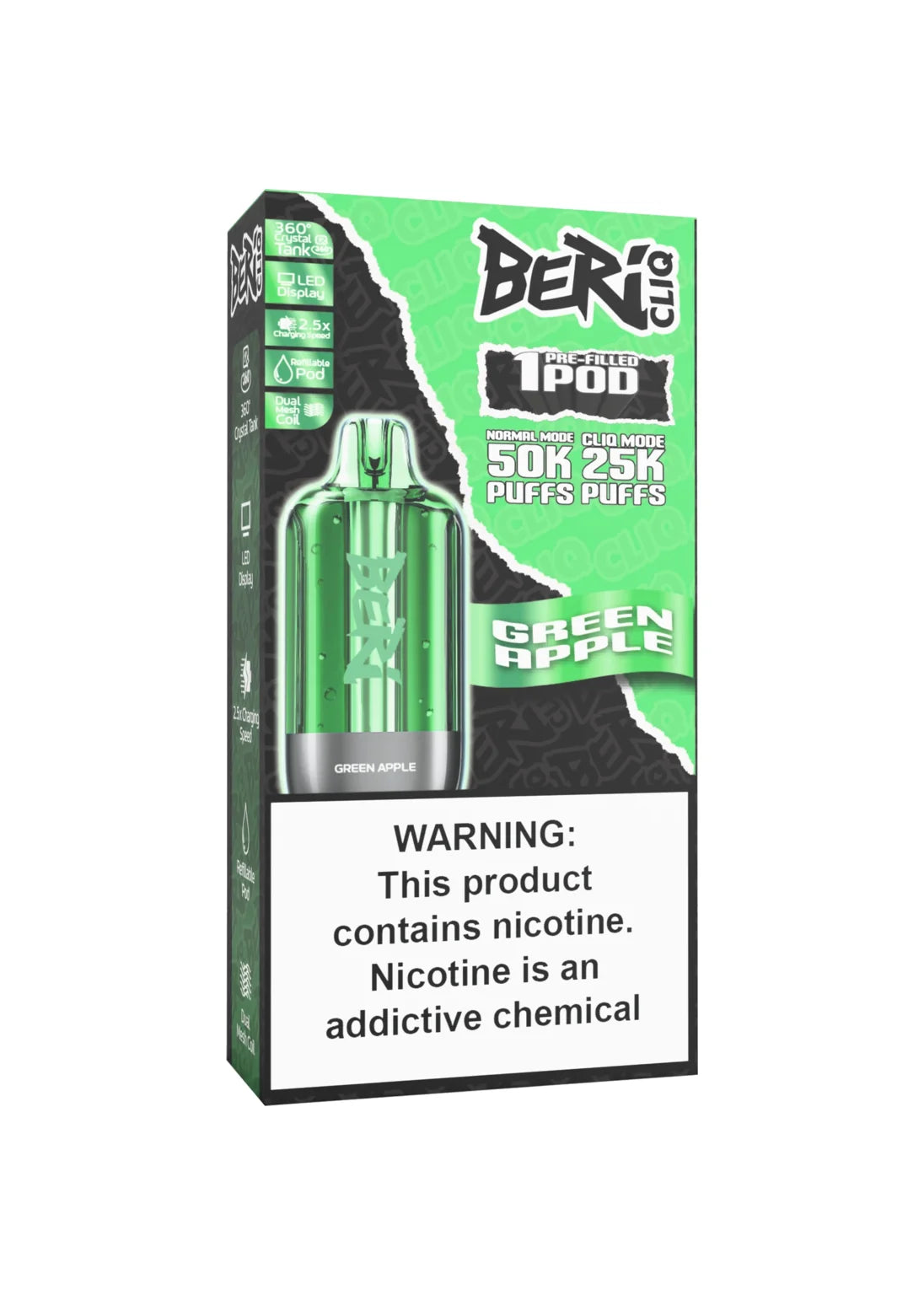 Beri CLIQ 50K Refill Pod Green Apple