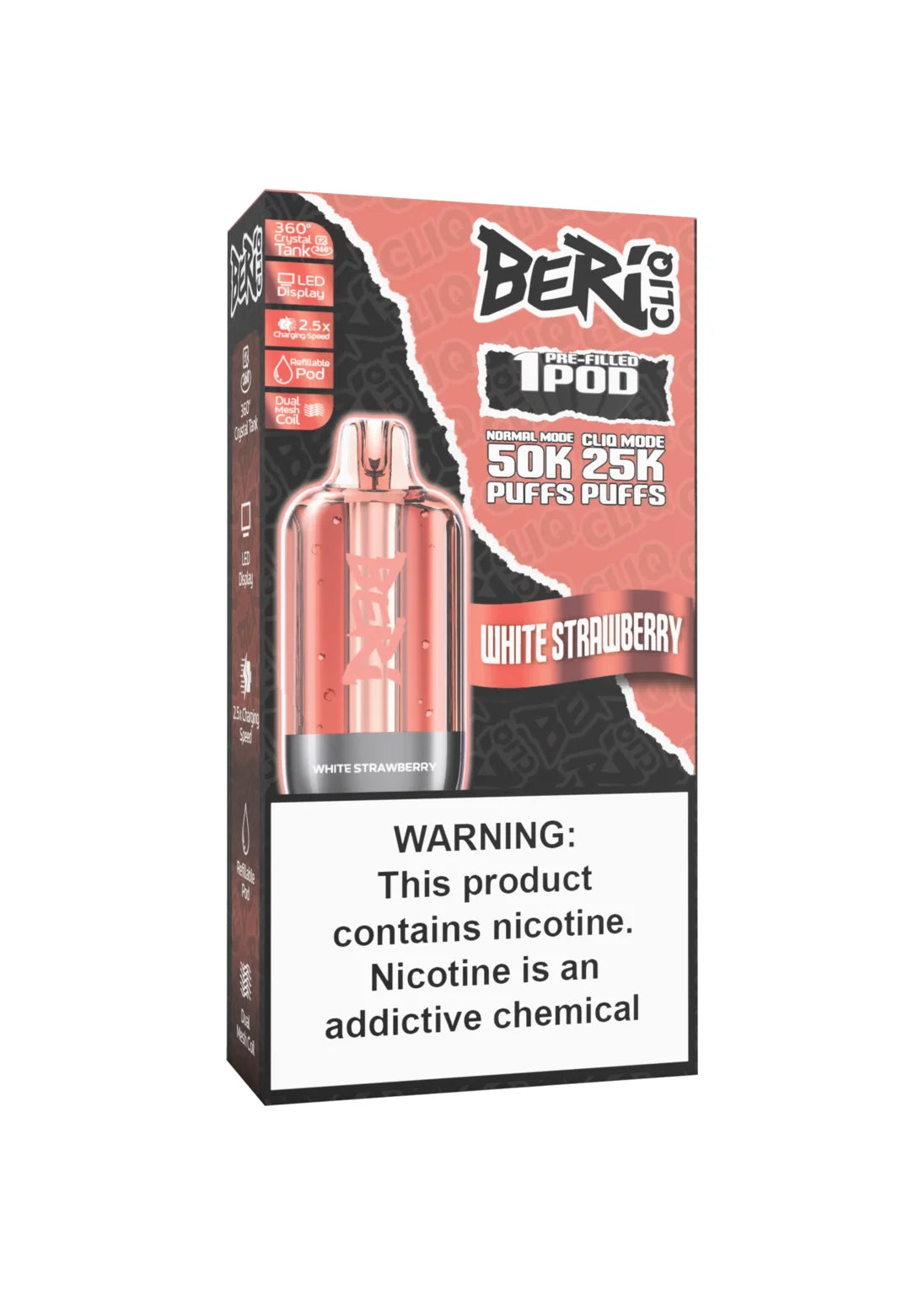Beri CLIQ 50K Refill Pod White Strawberry