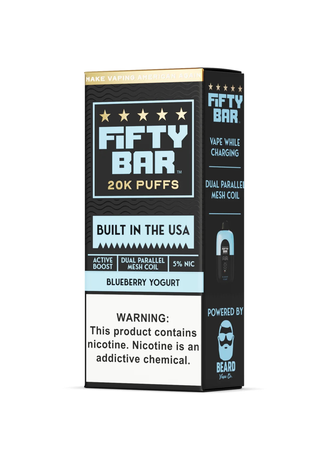 Fifty Bar 20K Blueberry Yogurt product packaging