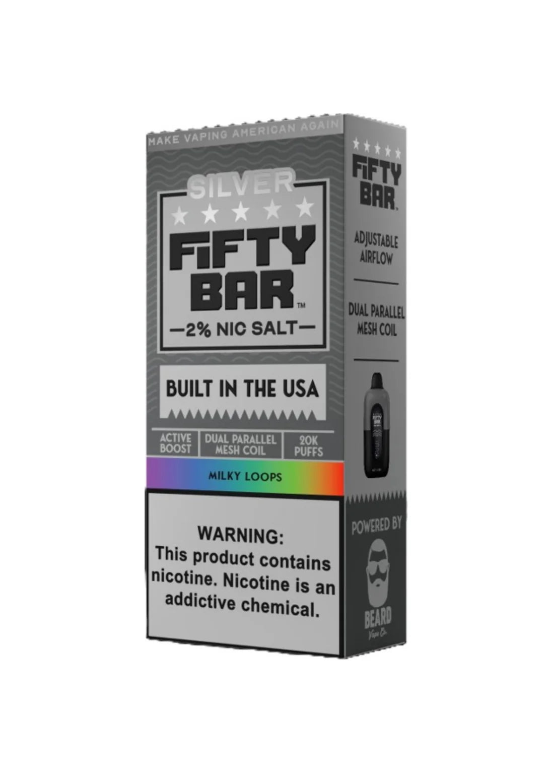 Fifty Bar 20K Silver Series 2% Milky Loops 2%