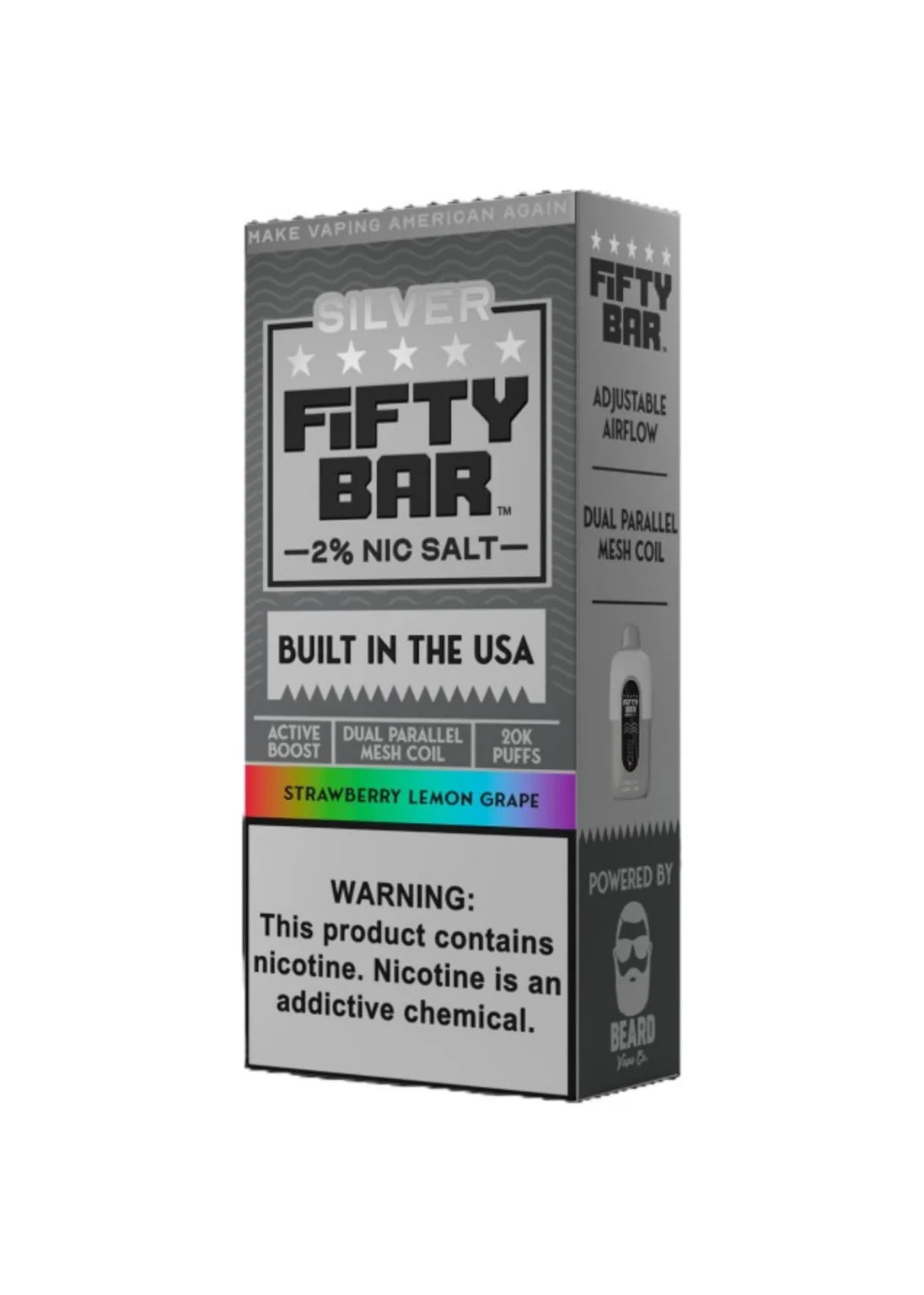 Fifty Bar 20K Silver Series 2% Strawberry Lemon Grape 2%