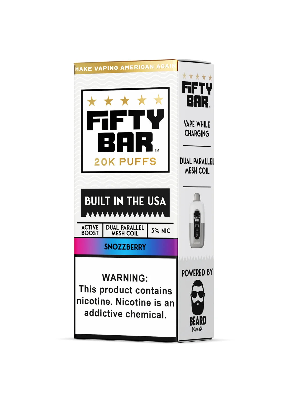 Fifty Bar 20K Snozzberry product packaging