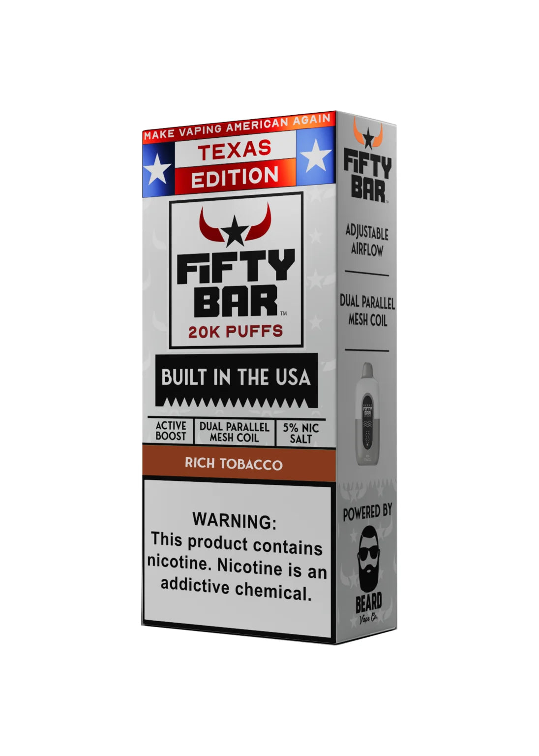 Fifty Bar 20K Texas Edition Rich Tobacco