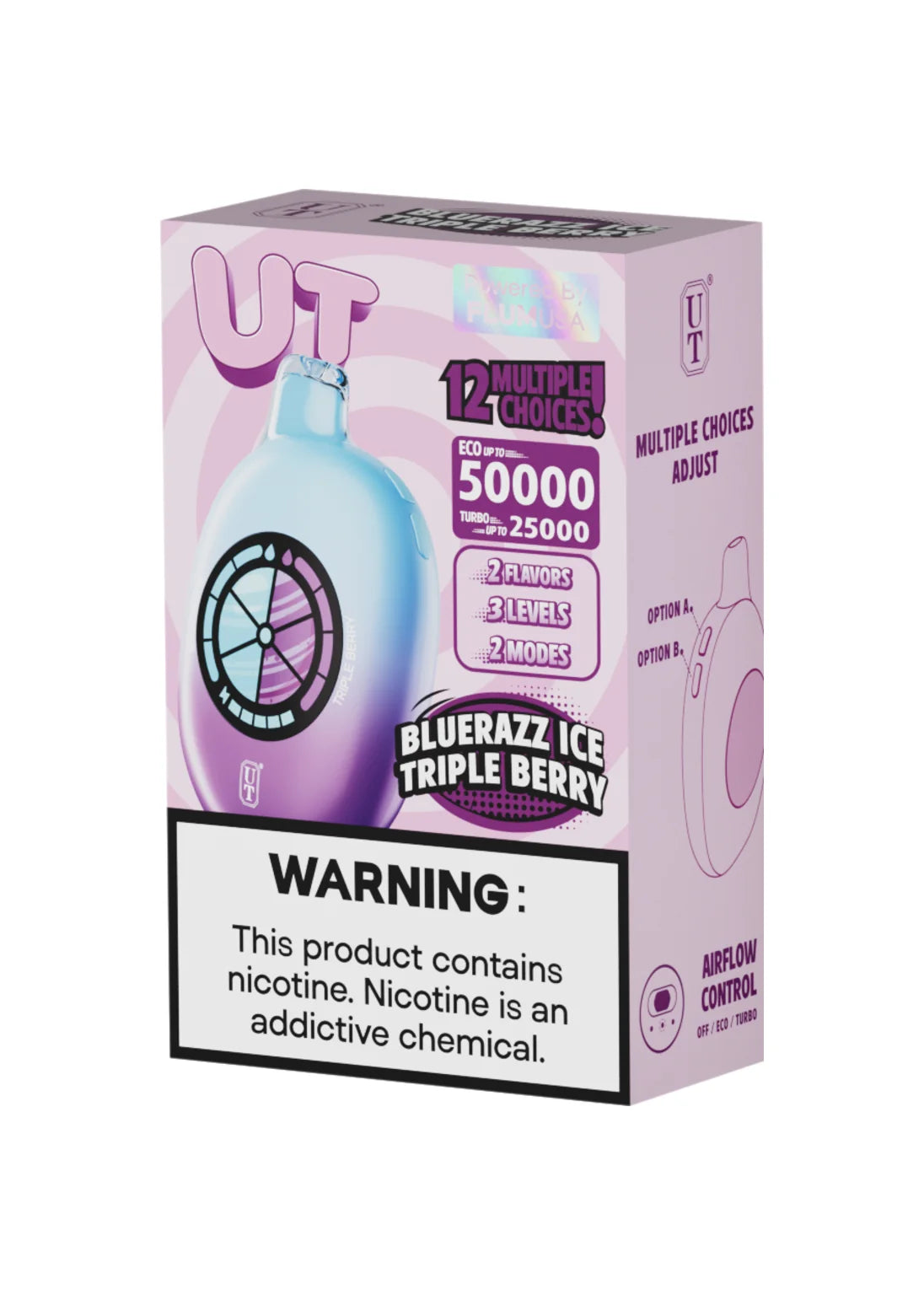 Flum UT 50K Blue Razz Ice and Triple Berry