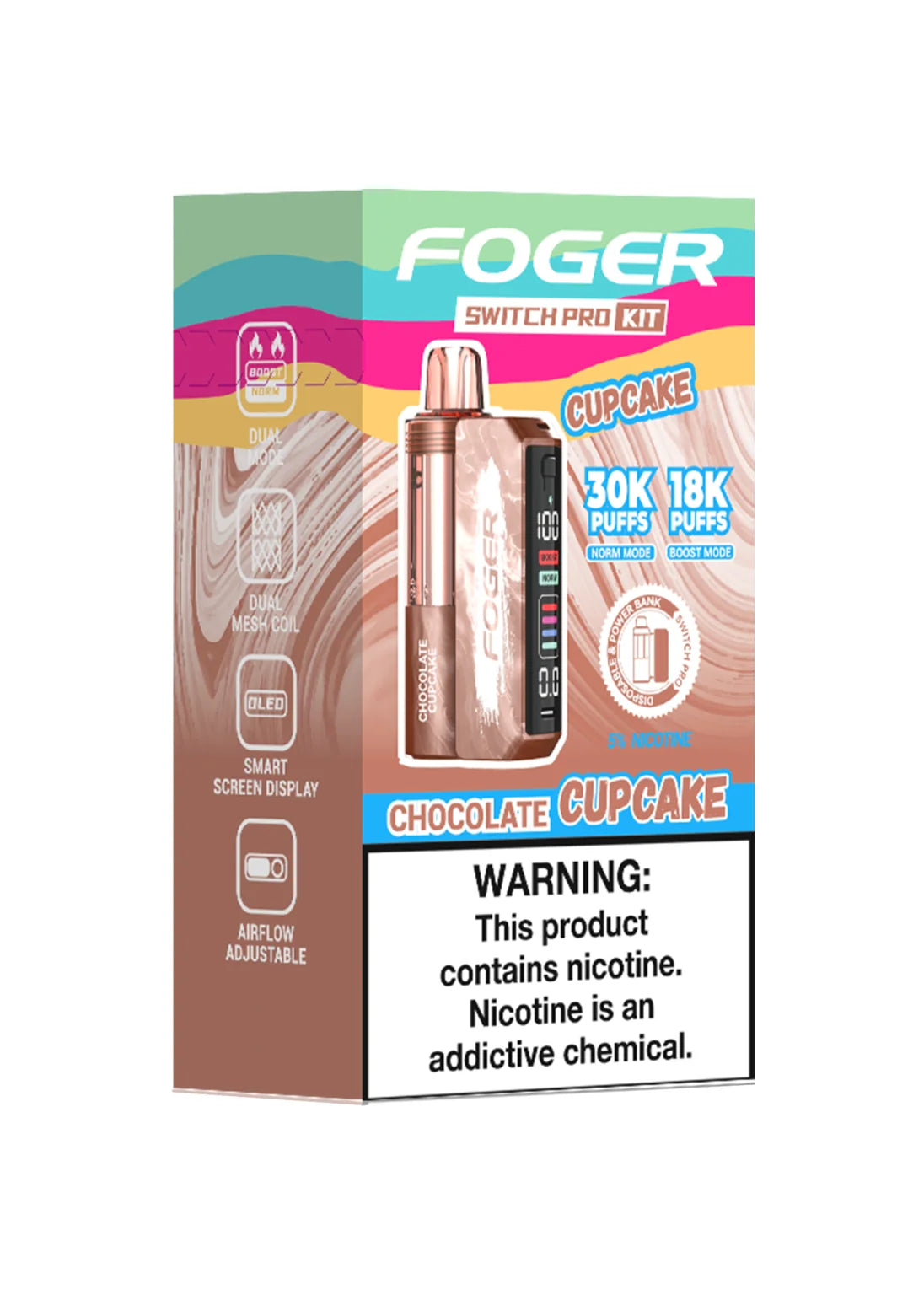 Foger Switch Pro 30K Kit Chocolate Cupcake | GetPop Foger Switch Pro 30K Kit Chocolate Cupcake | GetPop