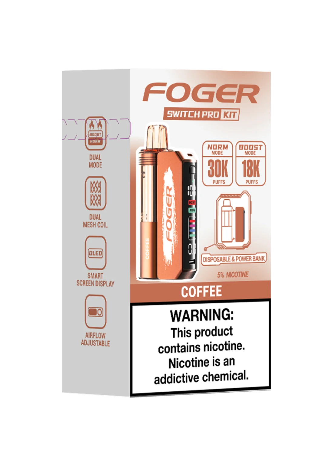 Foger Switch Pro 30K Kit Coffee | GetPop Foger Switch Pro 30K Kit Coffee | GetPop