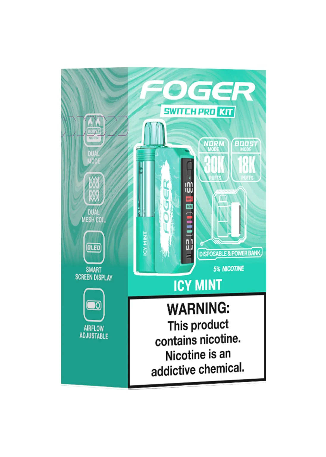 Foger Switch Pro 30K Kit Icy Mint | GetPop Foger Switch Pro 30K Kit Icy Mint | GetPop