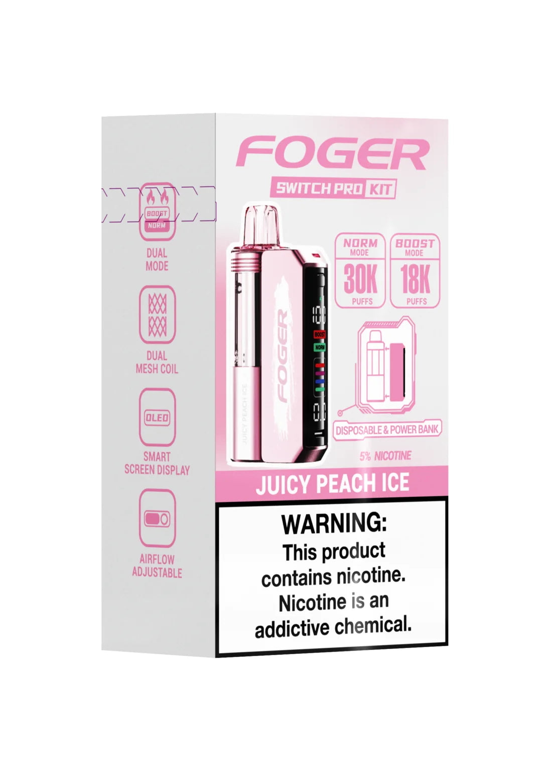 Foger Switch Pro 30K Kit Juicy Peach Ice | GetPop Foger Switch Pro 30K Kit Juicy Peach Ice | GetPop